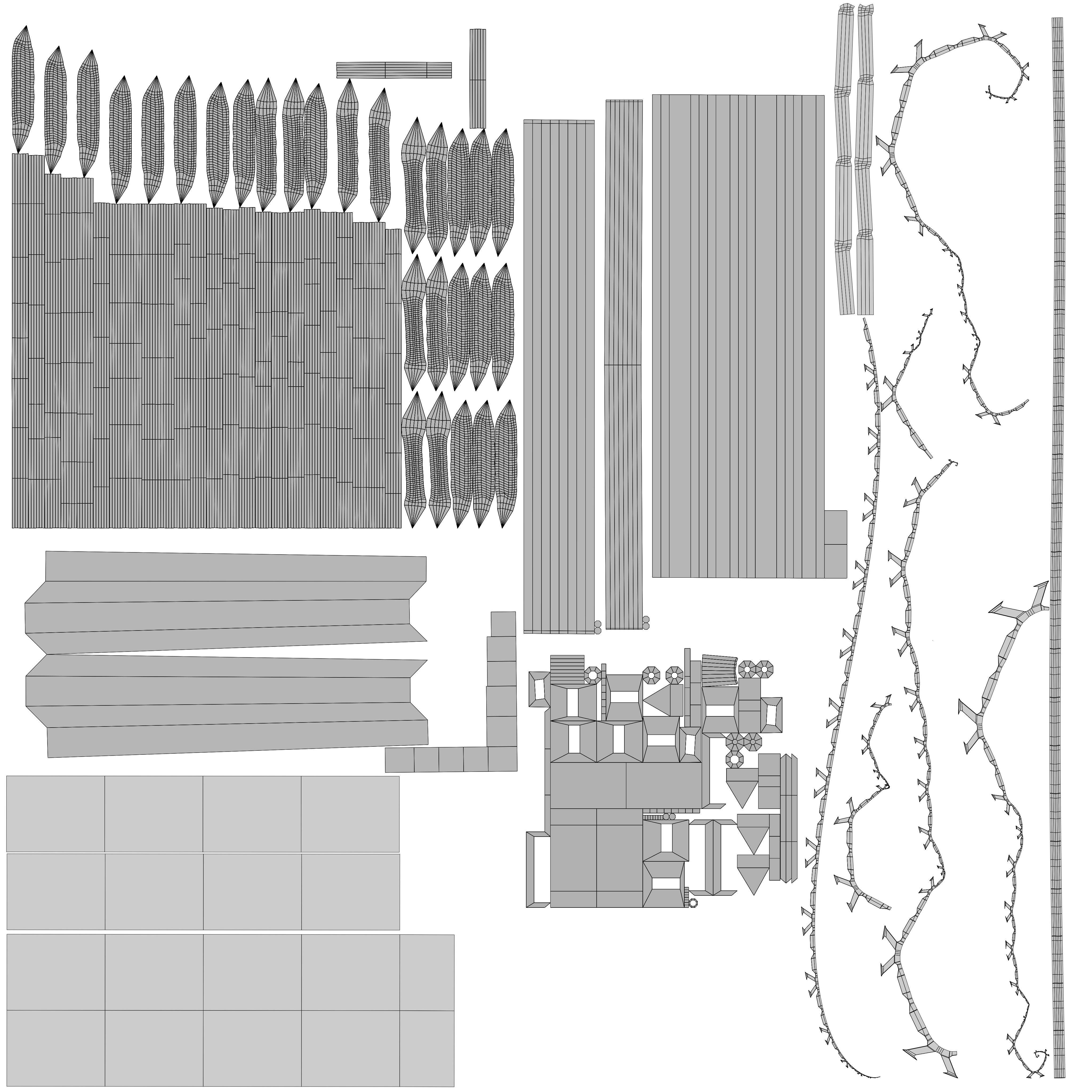 New High Security Razor Barbed Wire Fence Low-poly 3D model_10