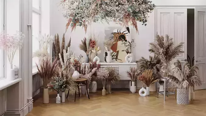 Archmodels vol 294 - collection of dry plant bouquets 3D model