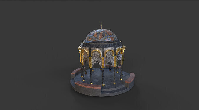 Ottoman Dome Pavilion Low-poly 3D model