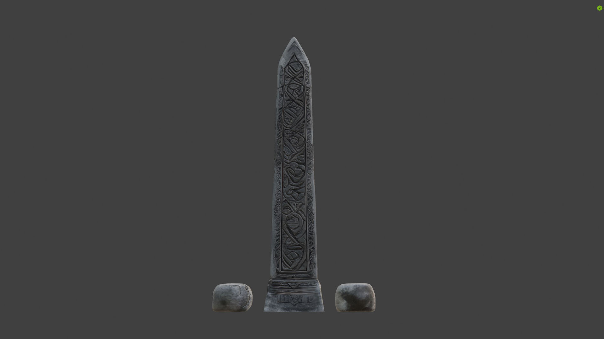 stele   tombstone   rock  stone 3D model_5