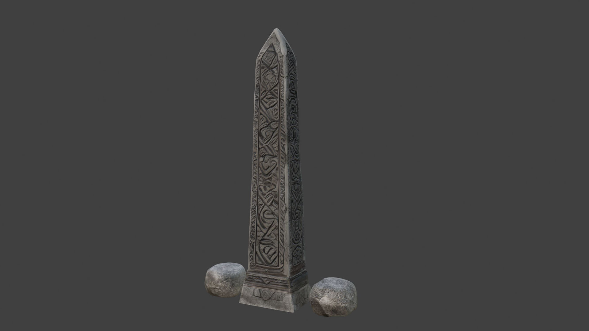 stele   tombstone   rock  stone 3D model_6