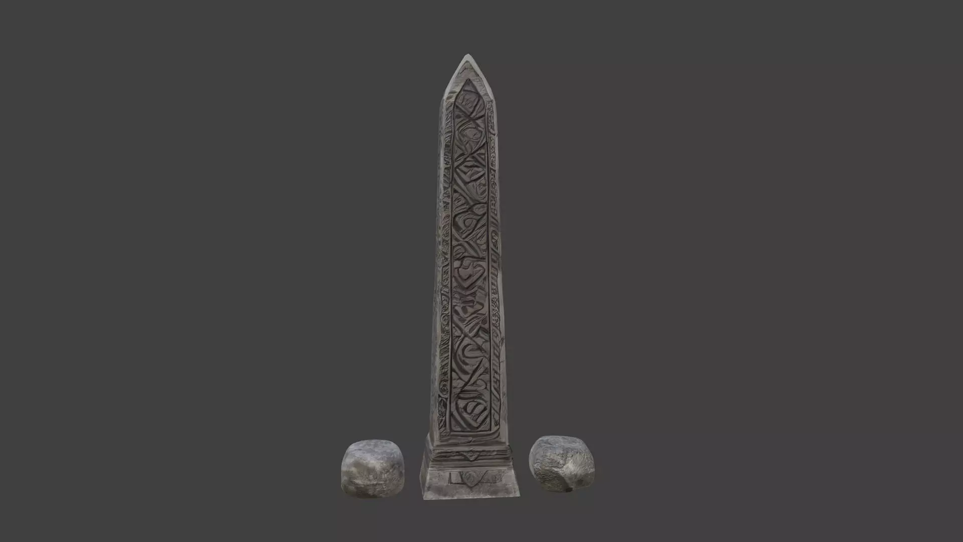 stele   tombstone   rock  stone 3D model_0