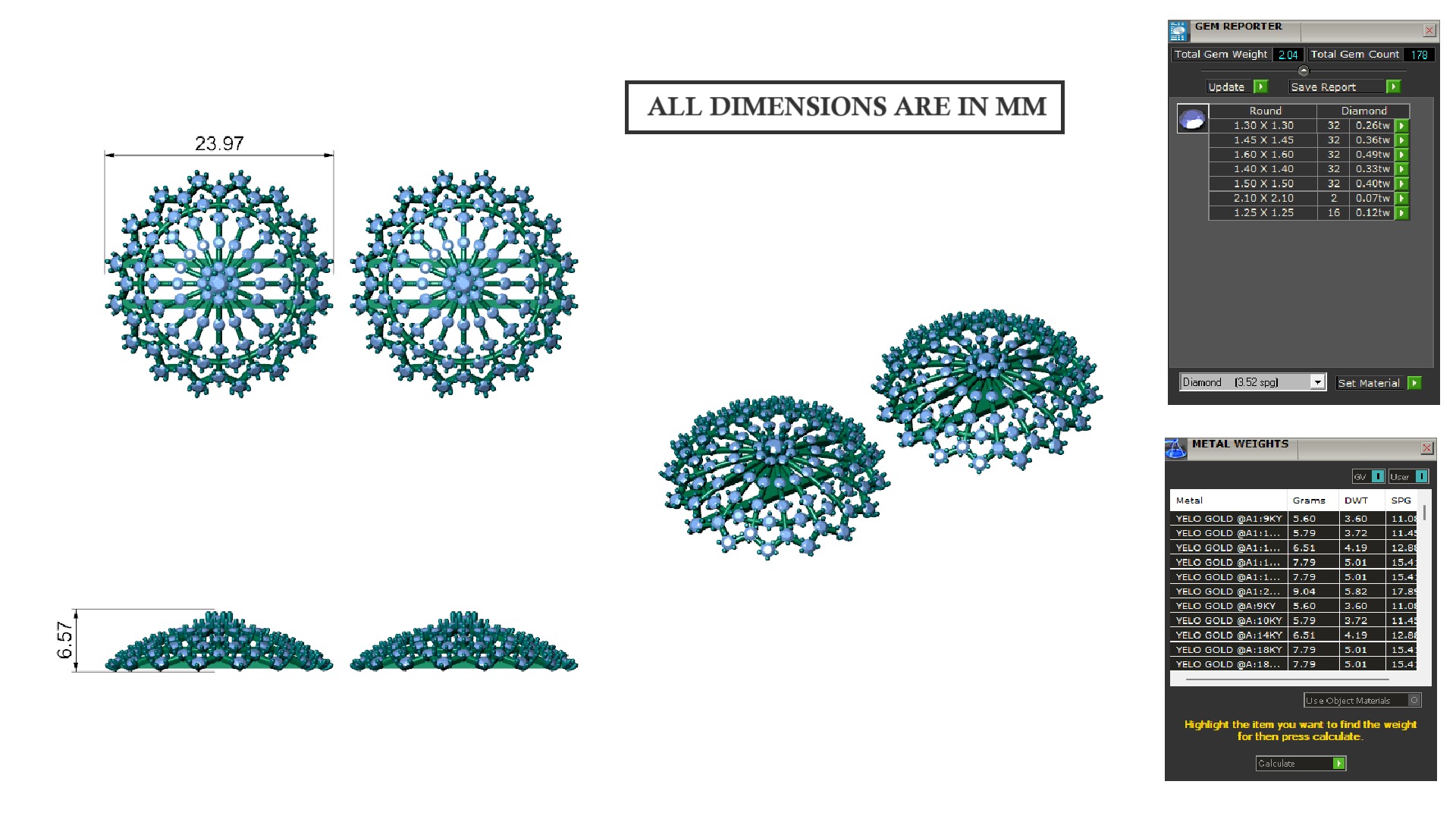 ELEFANT SNOWFLAKE DIAMOND EARRING 3D print model_2