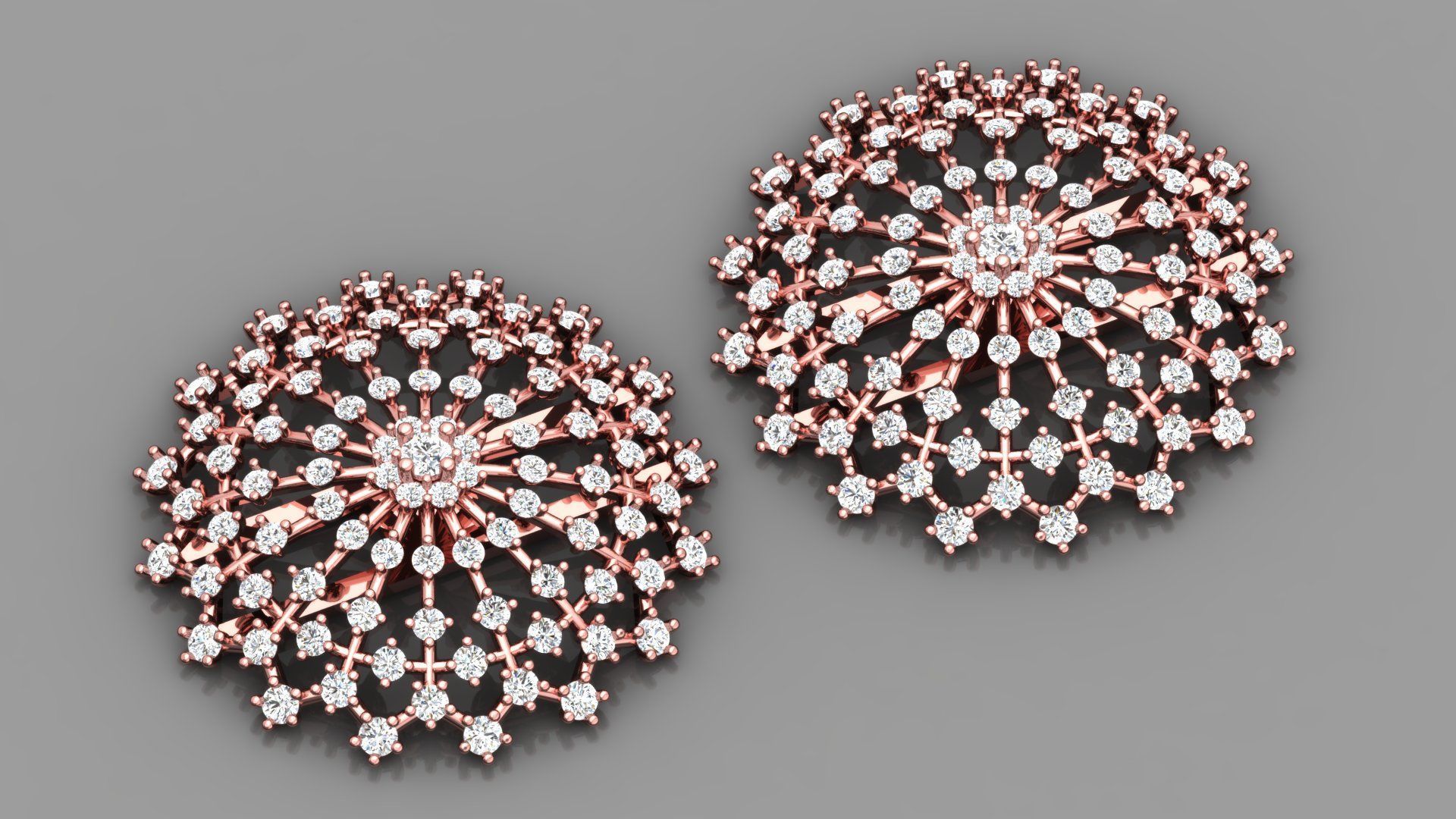ELEFANT SNOWFLAKE DIAMOND EARRING 3D print model_1