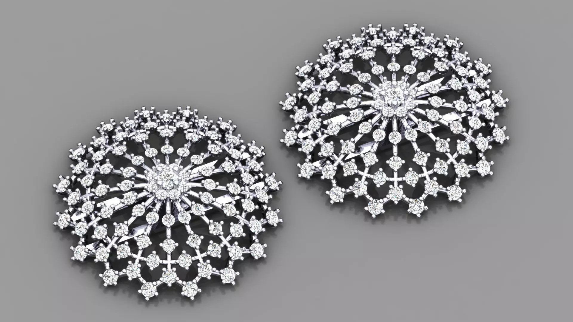 ELEFANT SNOWFLAKE DIAMOND EARRING 3D print model_0