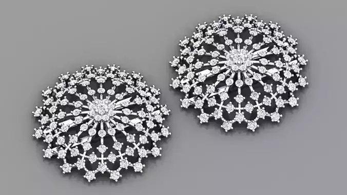 ELEFANT SNOWFLAKE DIAMOND EARRING 3D print model