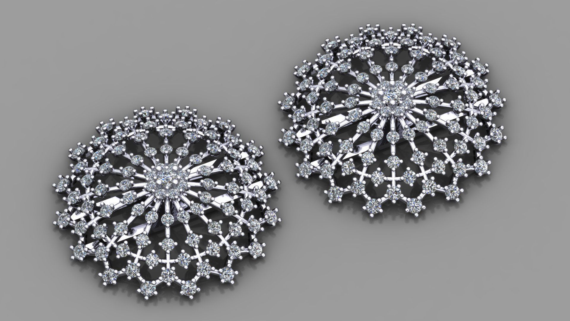 ELEFANT SNOWFLAKE DIAMOND EARRING 3D print model_4