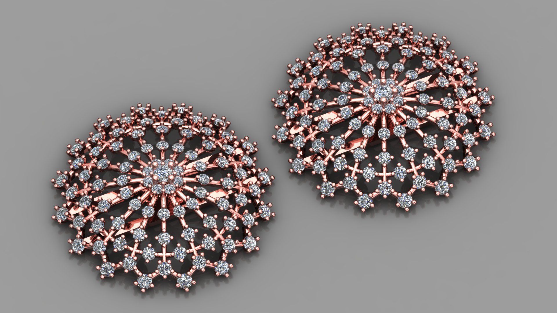 ELEFANT SNOWFLAKE DIAMOND EARRING 3D print model_6