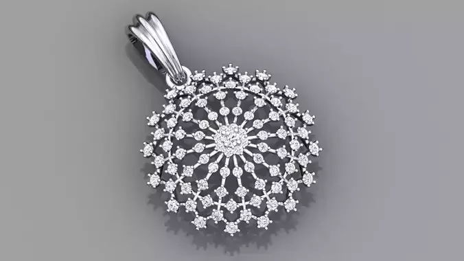 ELEGANT SNOWFLAKE DIAMOND PENDANT 3D print model