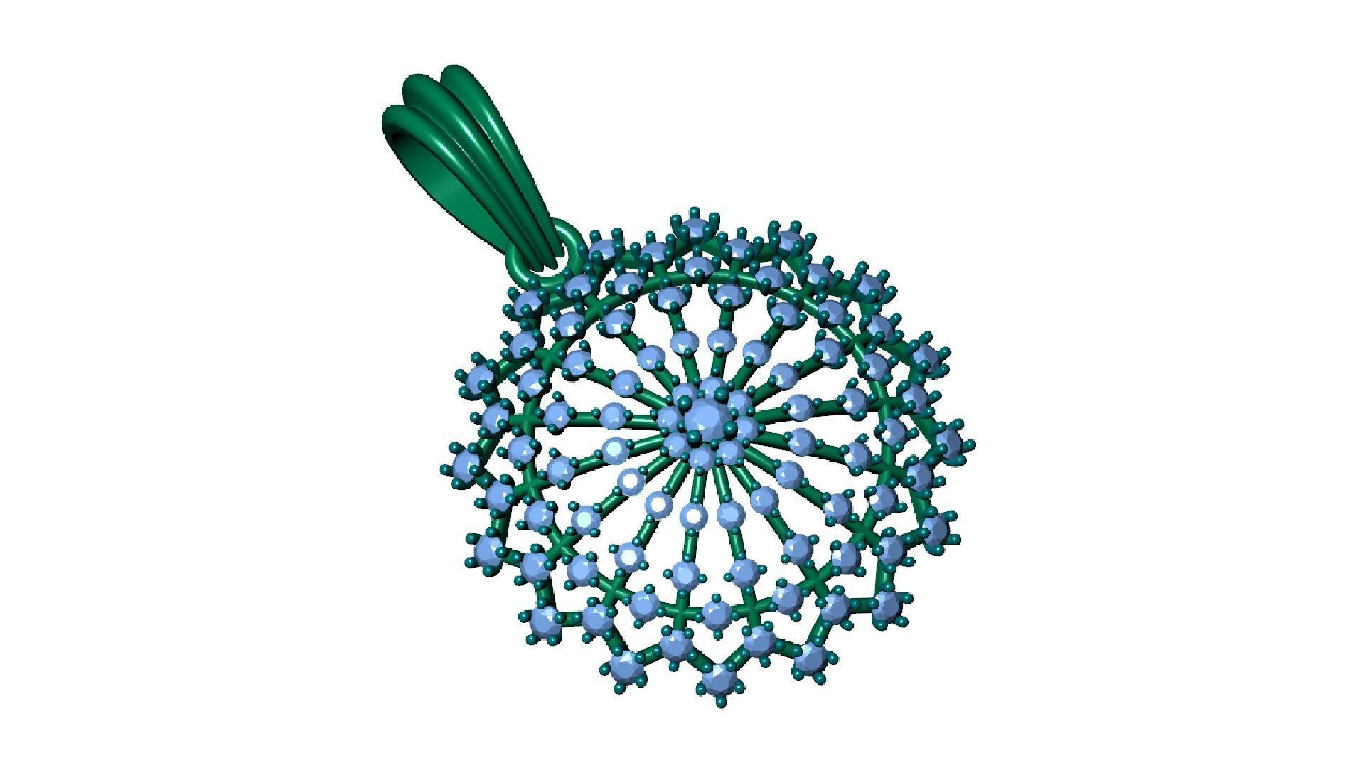 ELEGANT SNOWFLAKE DIAMOND PENDANT 3D print model_5
