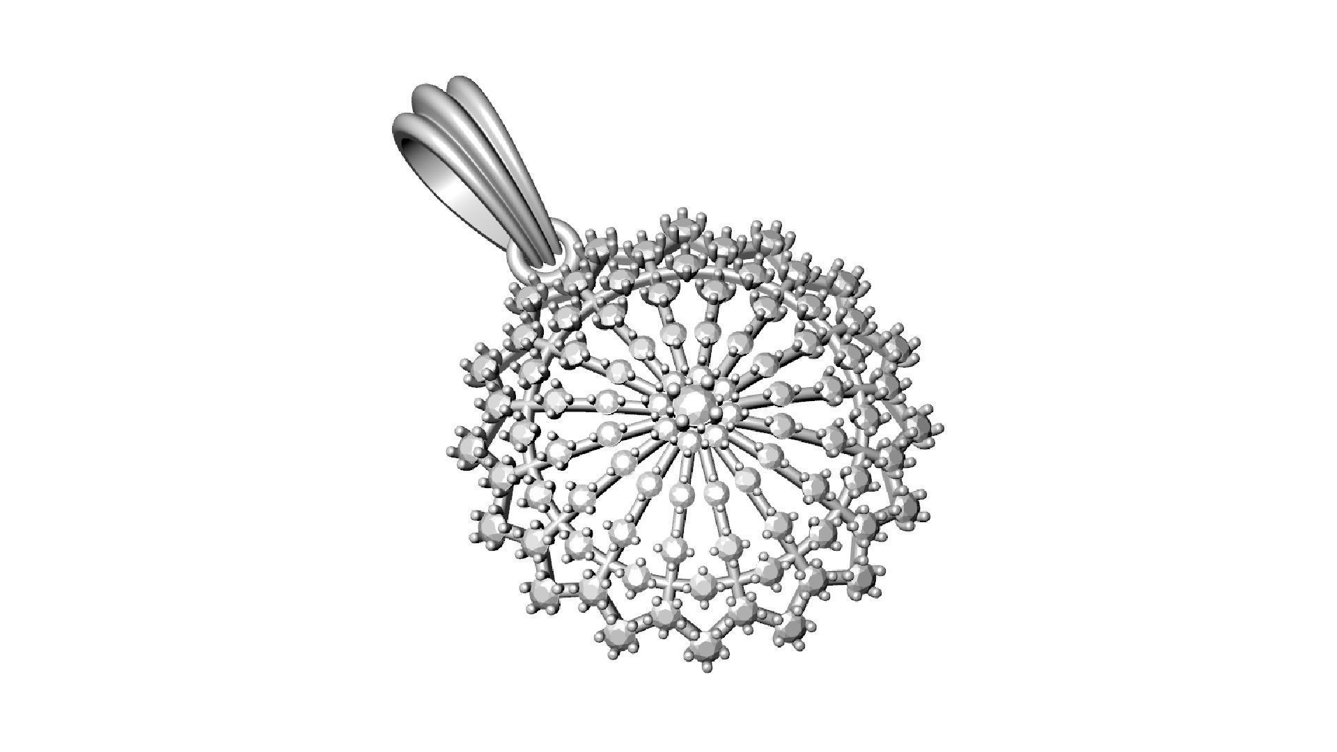 ELEGANT SNOWFLAKE DIAMOND PENDANT 3D print model_7