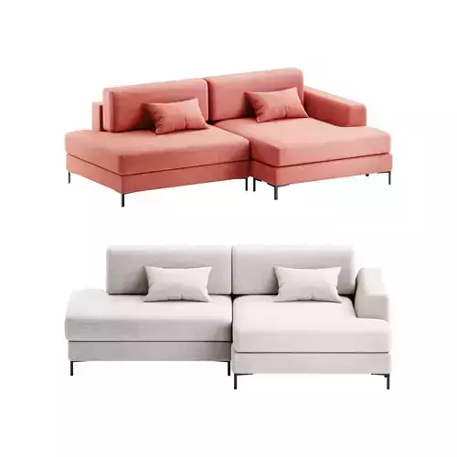 Corner sofa Edwin Velvet Terra