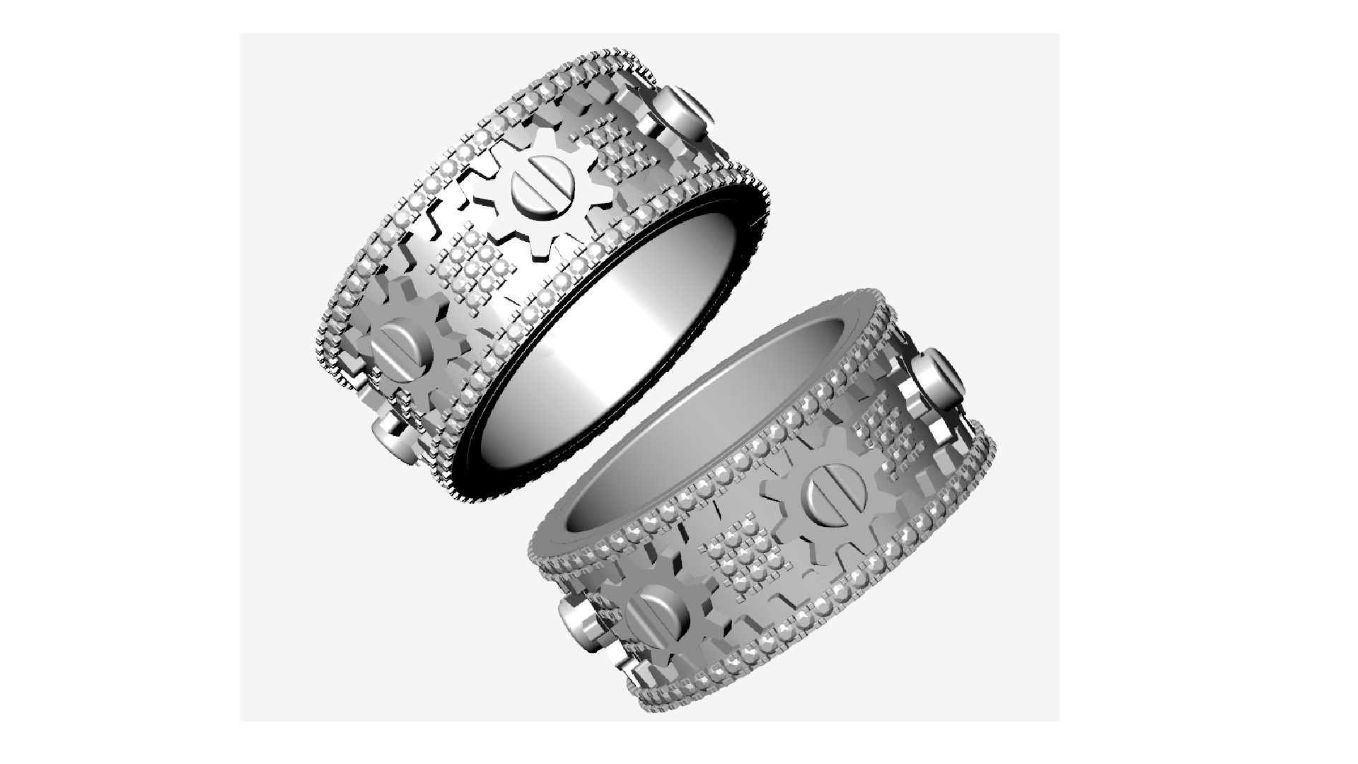 DIAMOND MECHANICAL GEAR  RING 3D print model_8