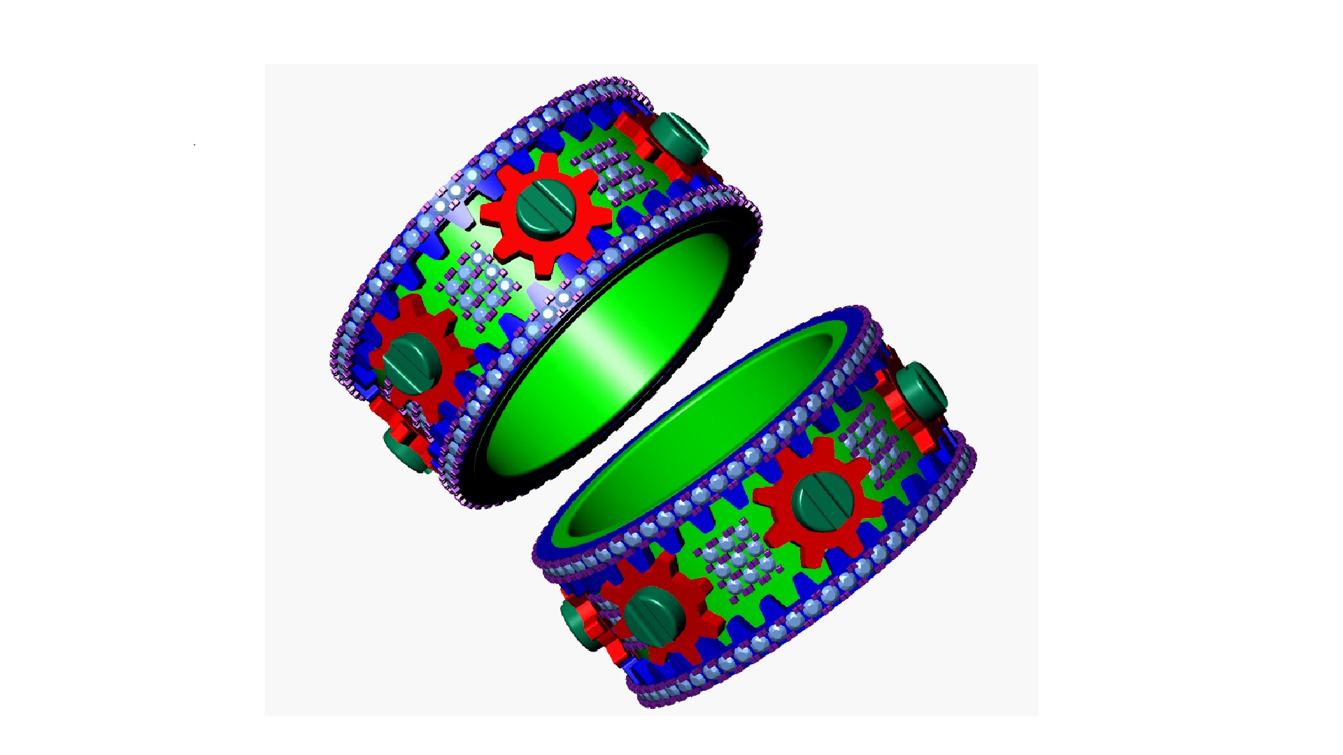 DIAMOND MECHANICAL GEAR  RING 3D print model_6