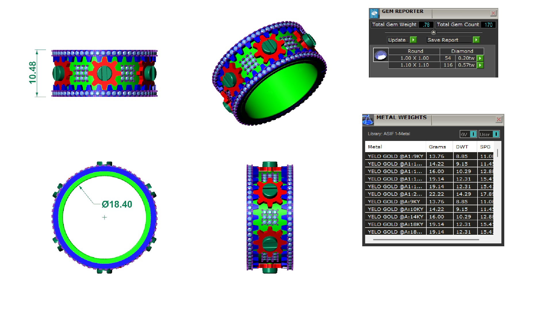 DIAMOND MECHANICAL GEAR  RING 3D print model_2