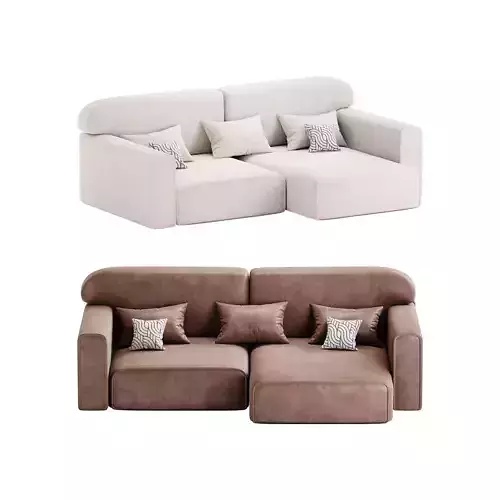 Corner sofa Vienna Bucle White