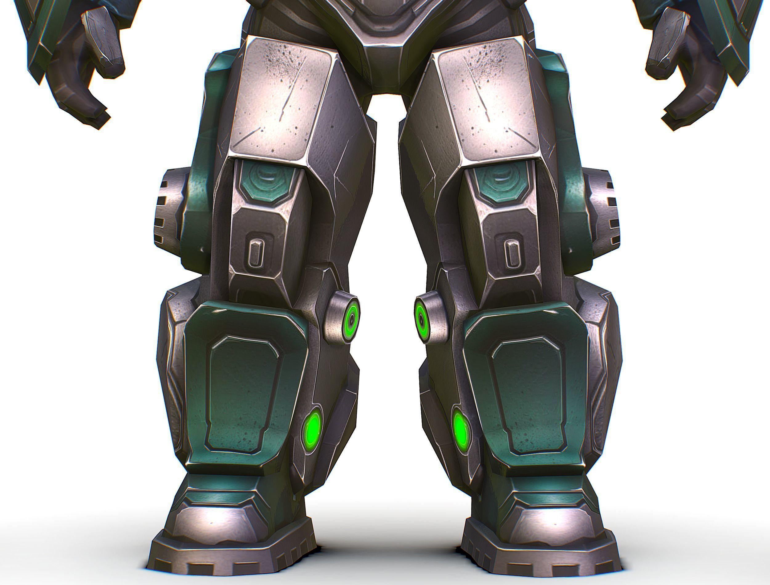 Cartoon Sci-Fi Cyborg Drone Sniper Soldier Low-poly 3D model_47