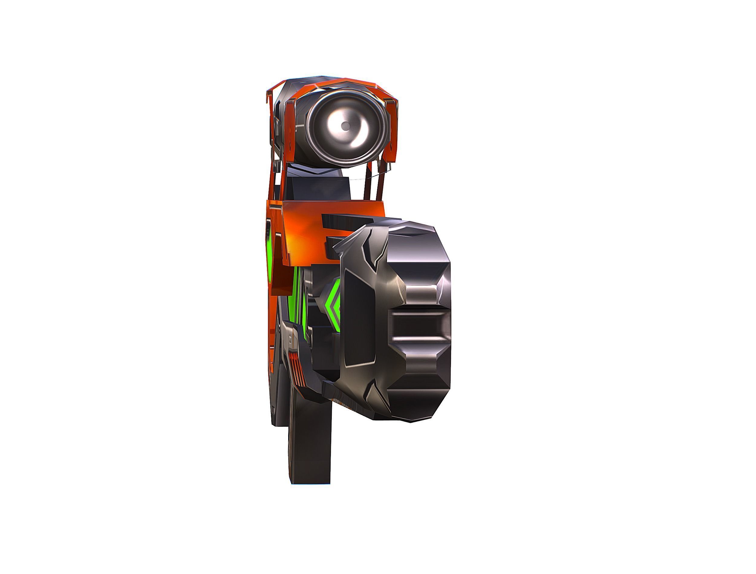 Cartoon Sci-Fi Cyborg Drone Sniper Soldier Low-poly 3D model_26