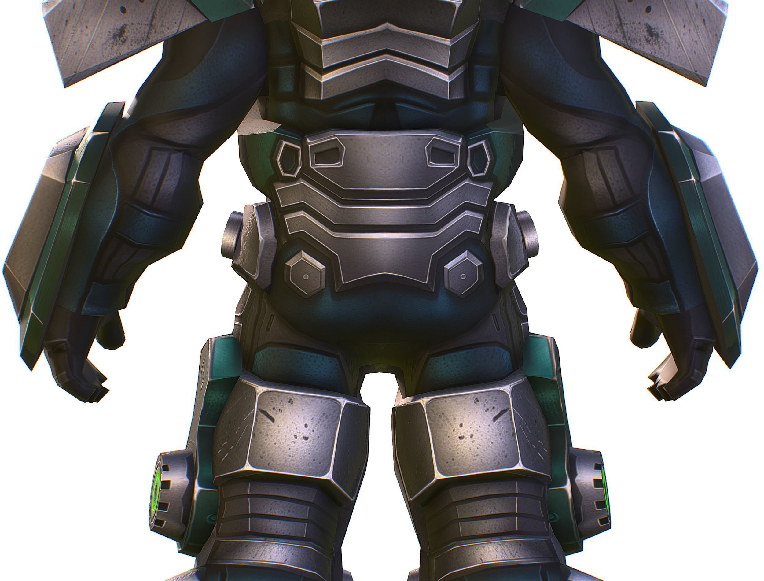 Cartoon Sci-Fi Cyborg Drone Sniper Soldier Low-poly 3D model_49