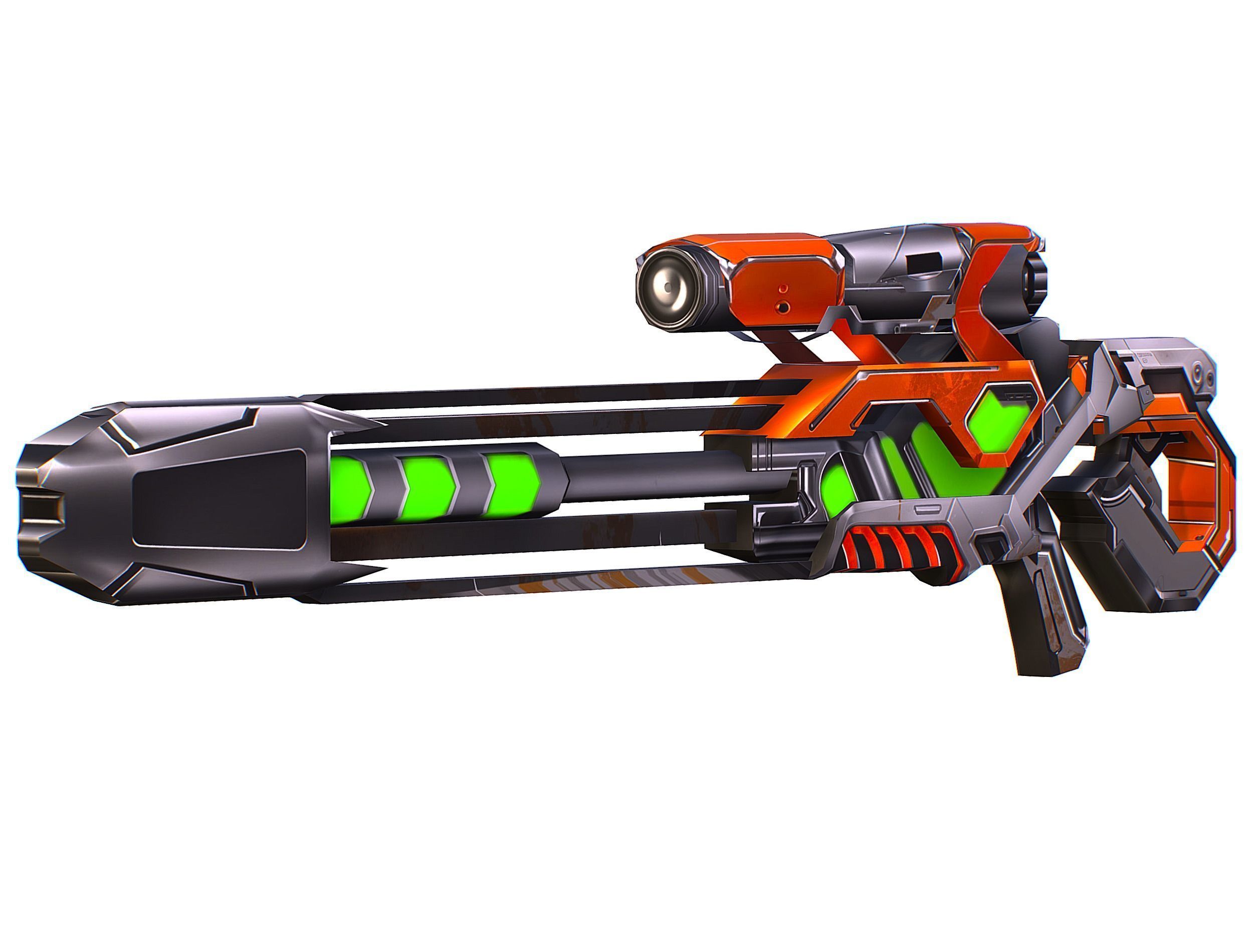 Cartoon Sci-Fi Cyborg Drone Sniper Soldier Low-poly 3D model_28