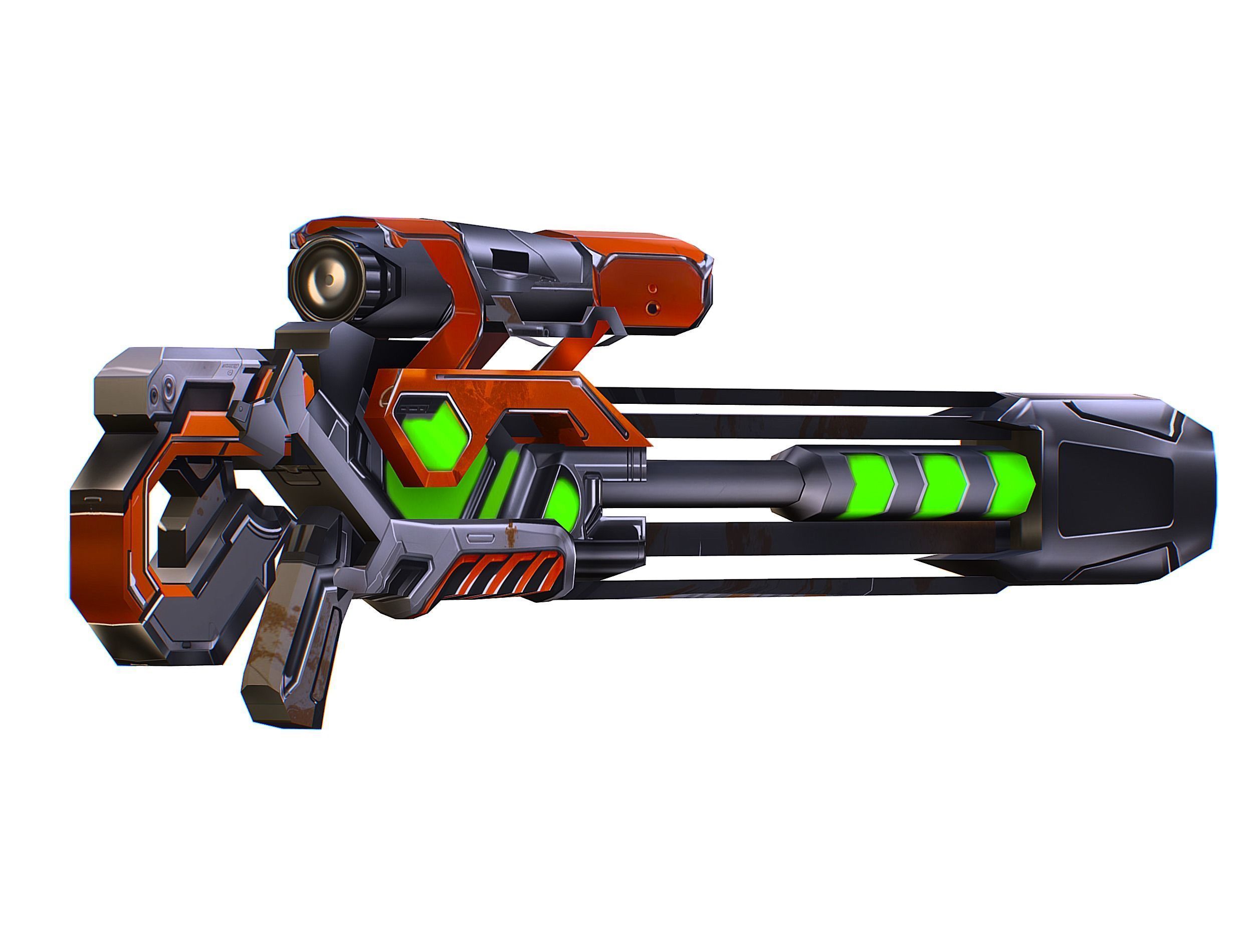 Cartoon Sci-Fi Cyborg Drone Sniper Soldier Low-poly 3D model_32