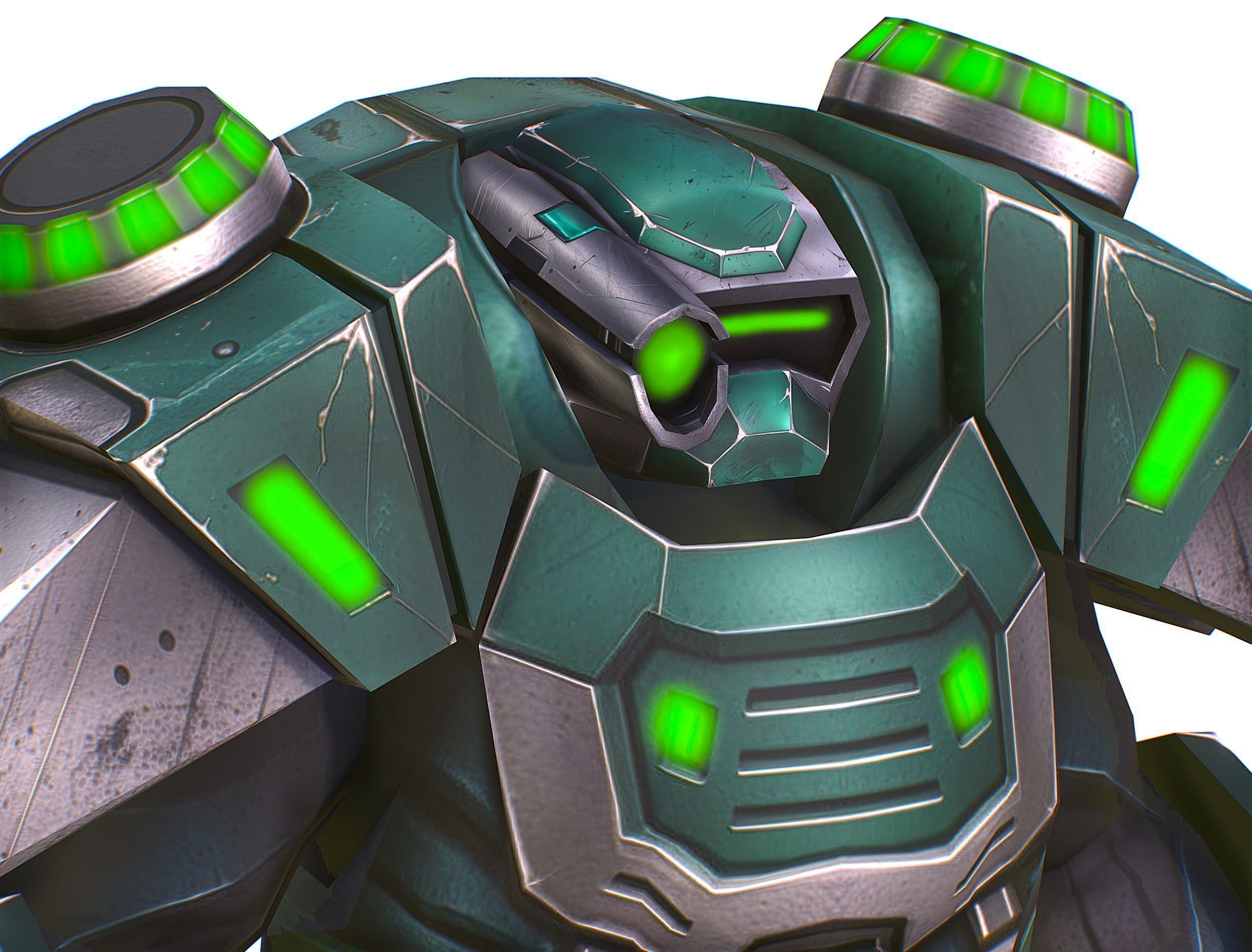 Cartoon Sci-Fi Cyborg Drone Sniper Soldier Low-poly 3D model_51