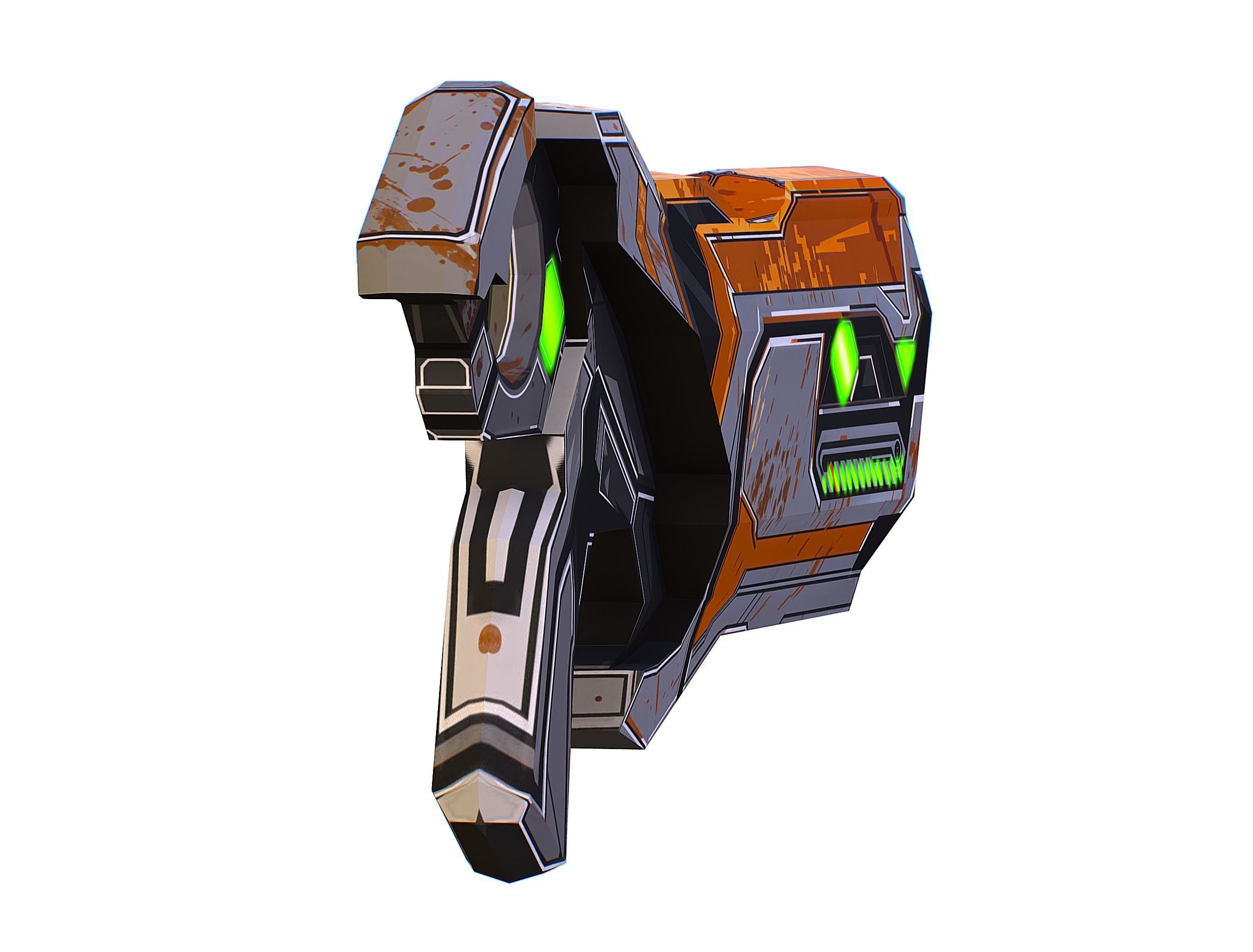 Cartoon Sci-Fi Cyborg Drone Sniper Soldier Low-poly 3D model_40