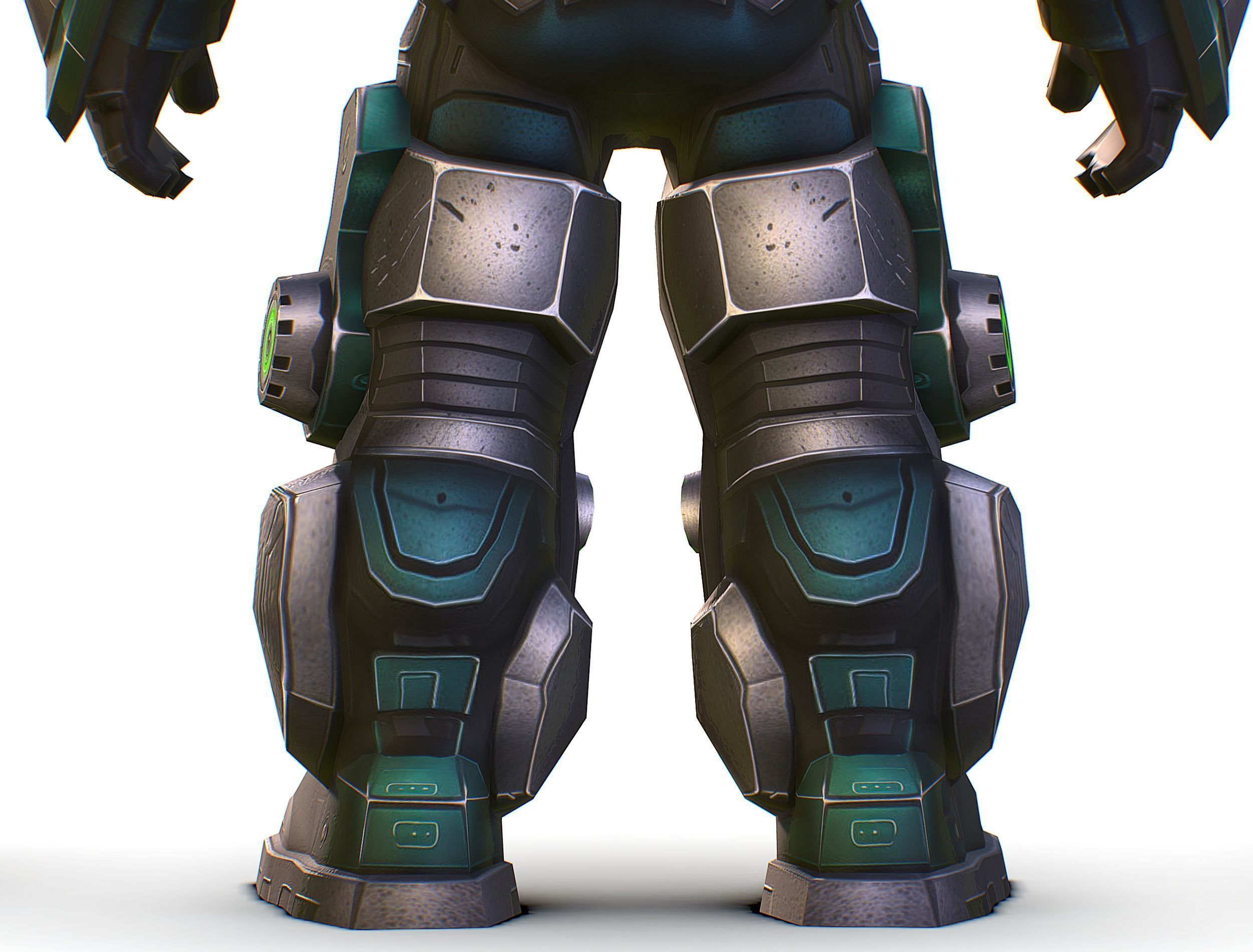 Cartoon Sci-Fi Cyborg Drone Sniper Soldier Low-poly 3D model_50