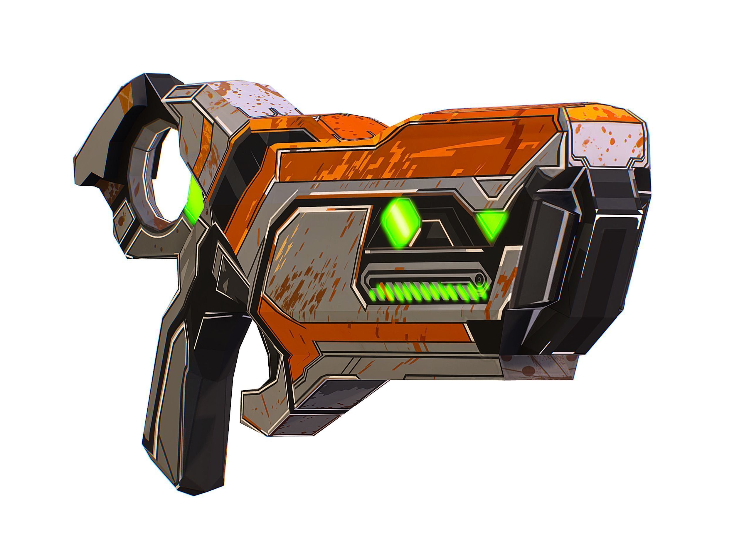 Cartoon Sci-Fi Cyborg Drone Sniper Soldier Low-poly 3D model_33