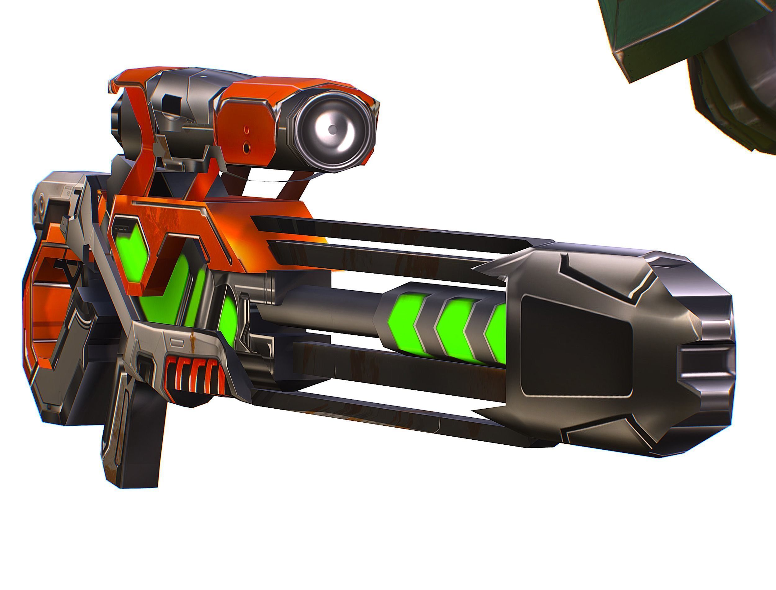 Cartoon Sci-Fi Cyborg Drone Sniper Soldier Low-poly 3D model_25