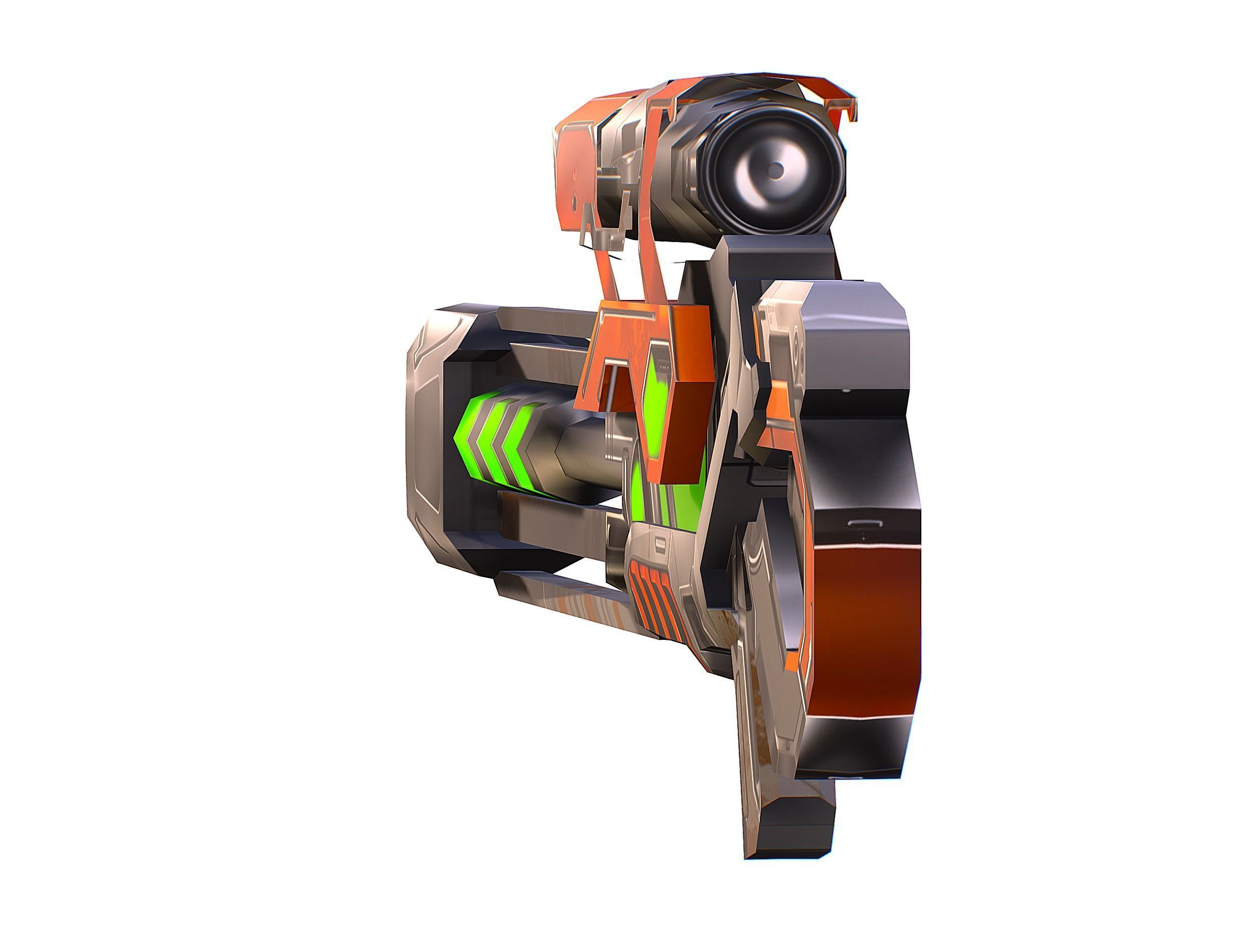 Cartoon Sci-Fi Cyborg Drone Sniper Soldier Low-poly 3D model_30