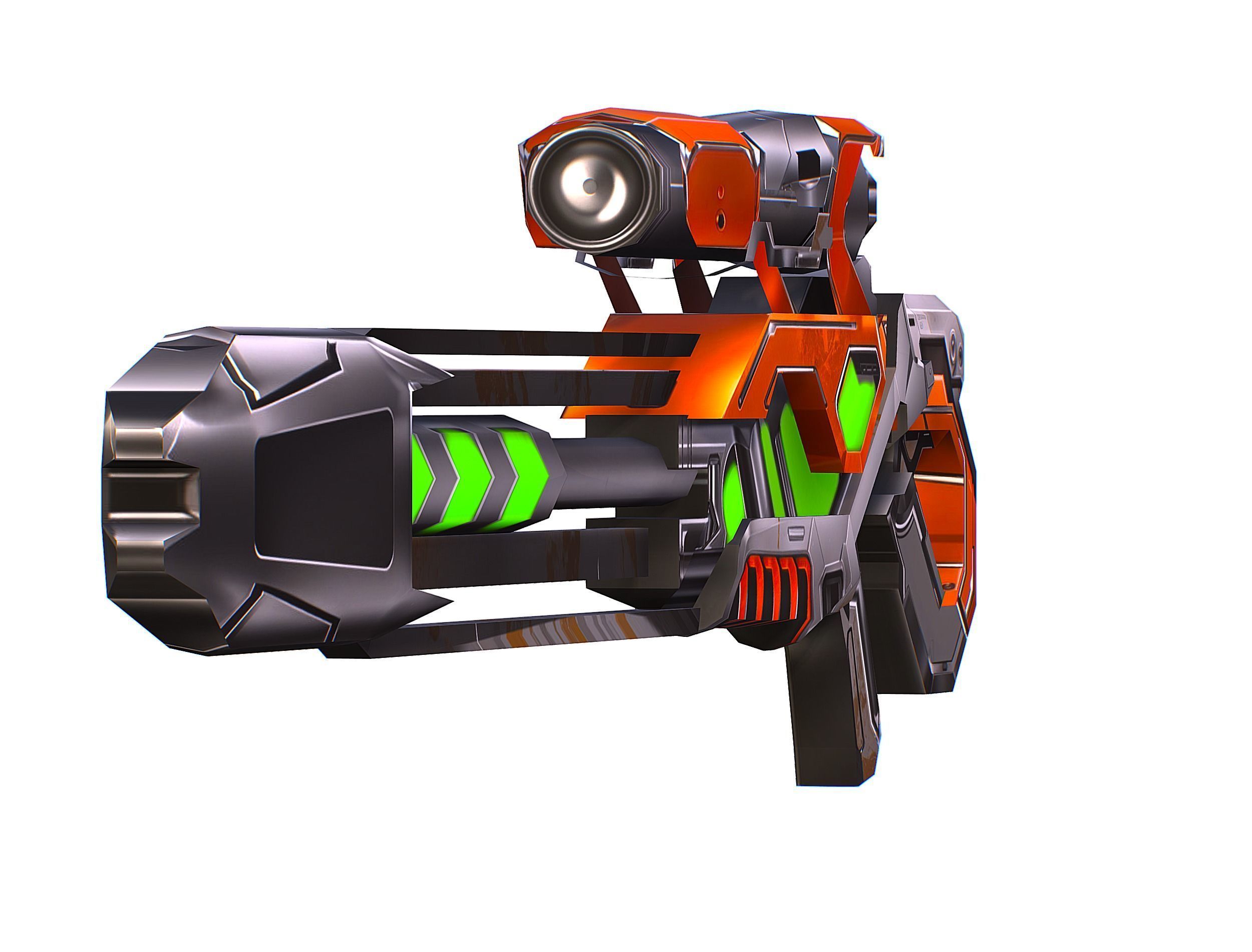 Cartoon Sci-Fi Cyborg Drone Sniper Soldier Low-poly 3D model_27