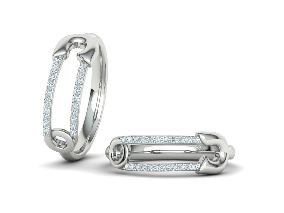Safety Pin Collection 2 Rings 3Dmodels _12
