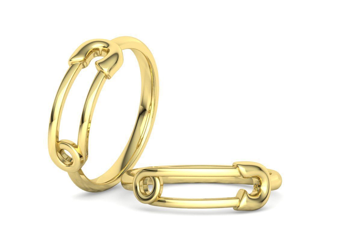 Safety Pin Collection 2 Rings 3Dmodels _41