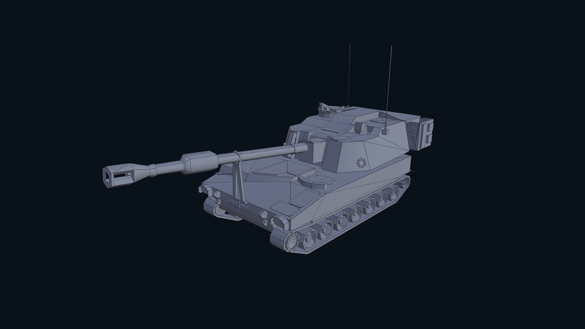 Asset - Army - M109 Howitzer Model Realistic Low-poly 3D model_41