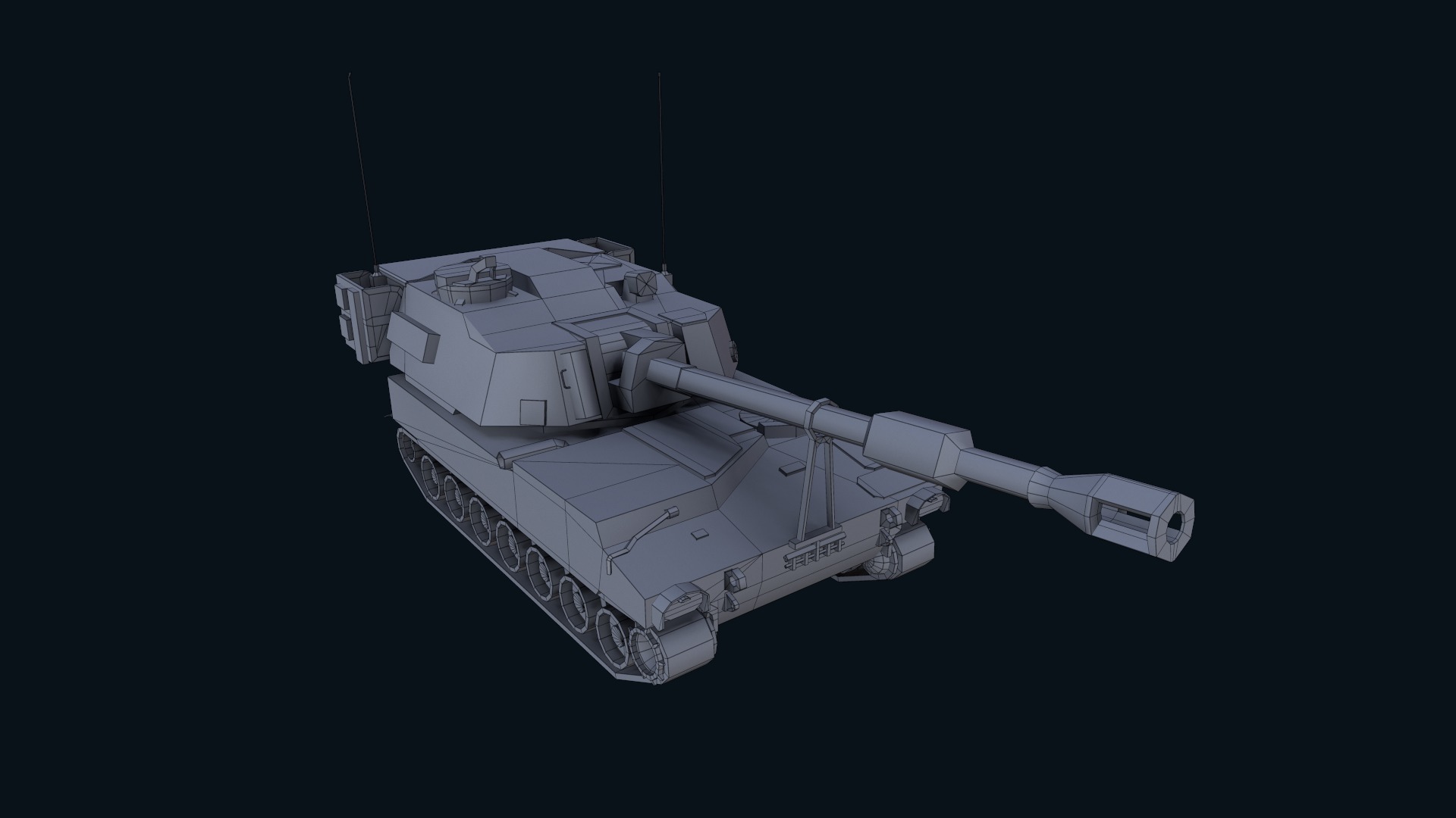 Asset - Army - M109 Howitzer Model Realistic Low-poly 3D model_23