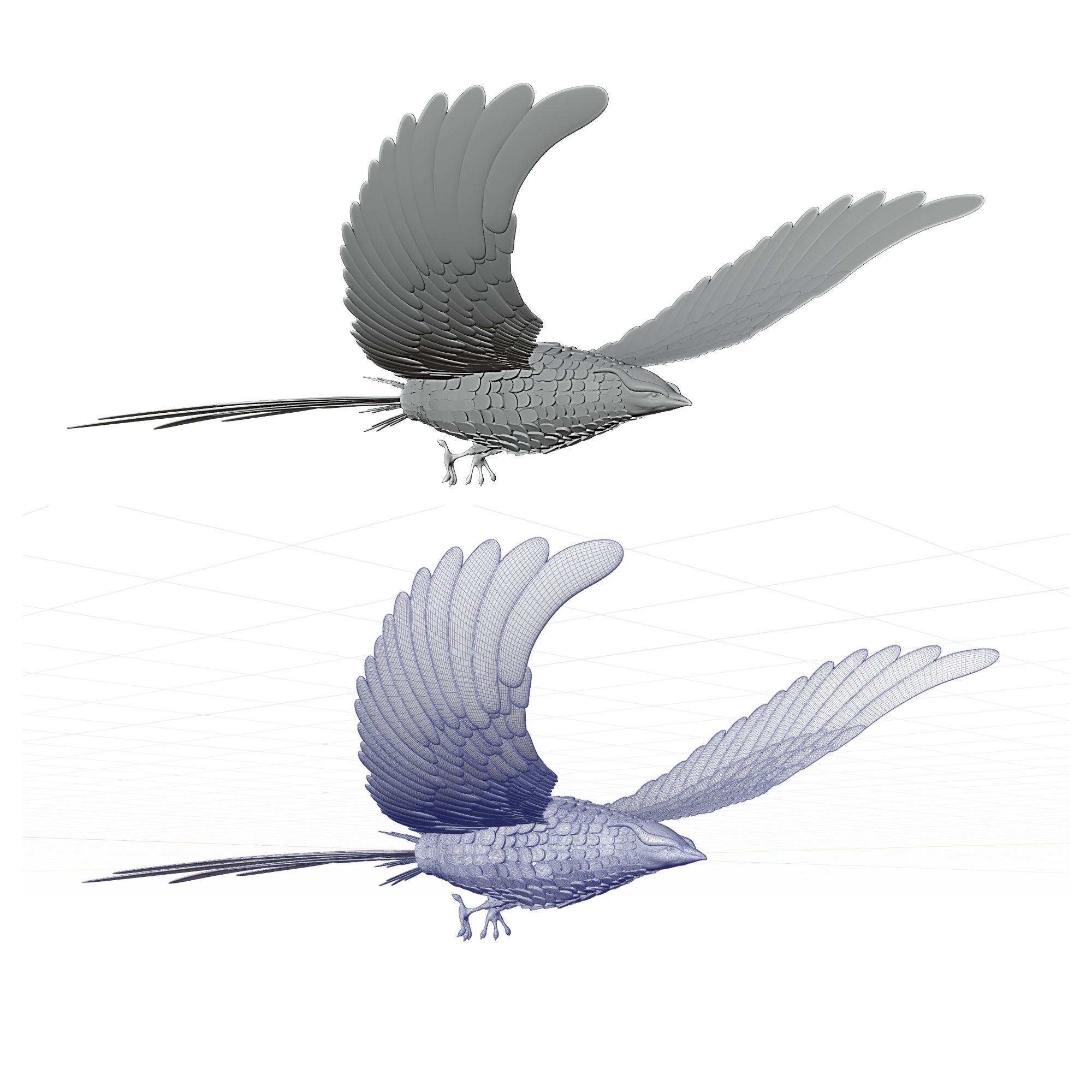 Humo Bird Gold 3D model_1