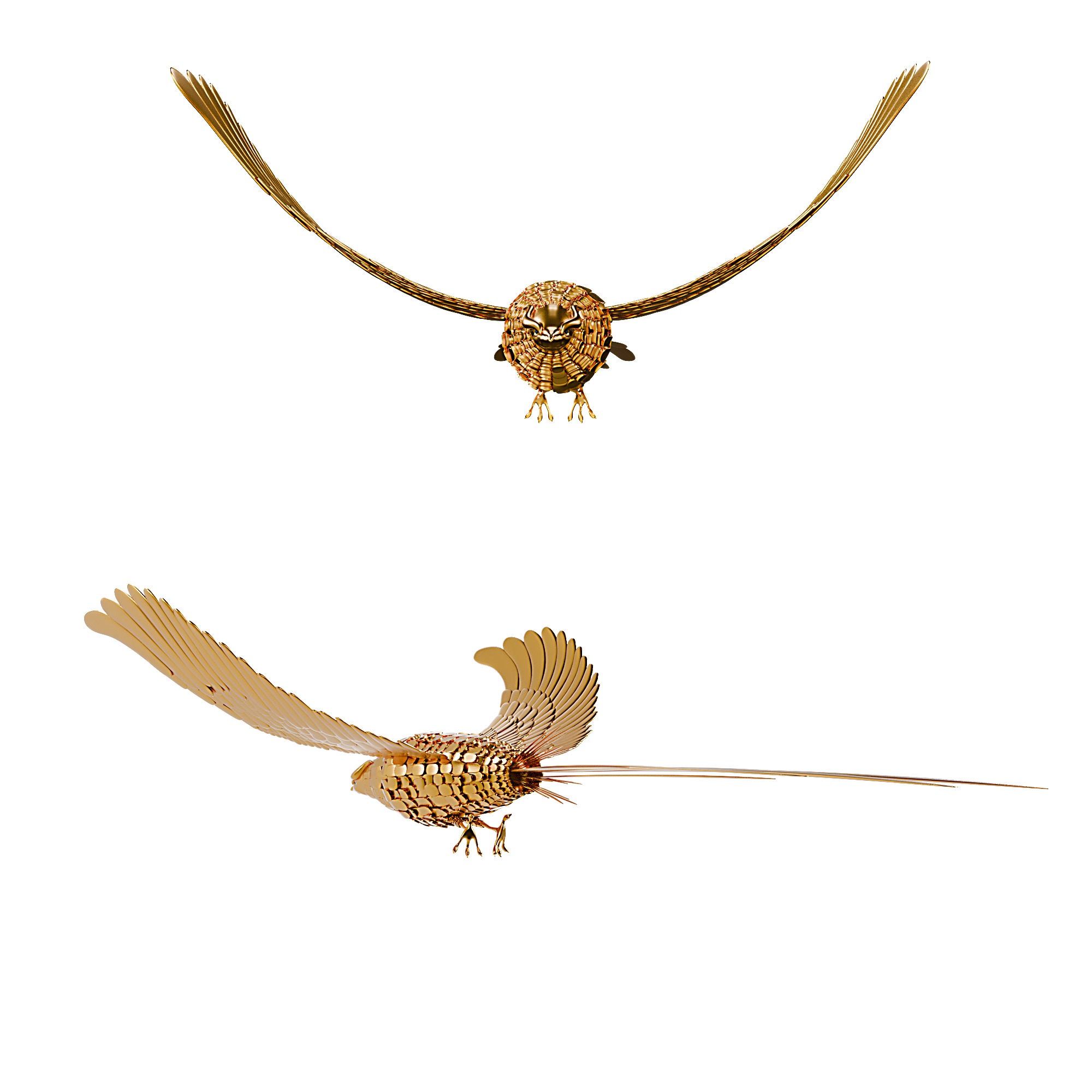 Humo Bird Gold 3D model_3