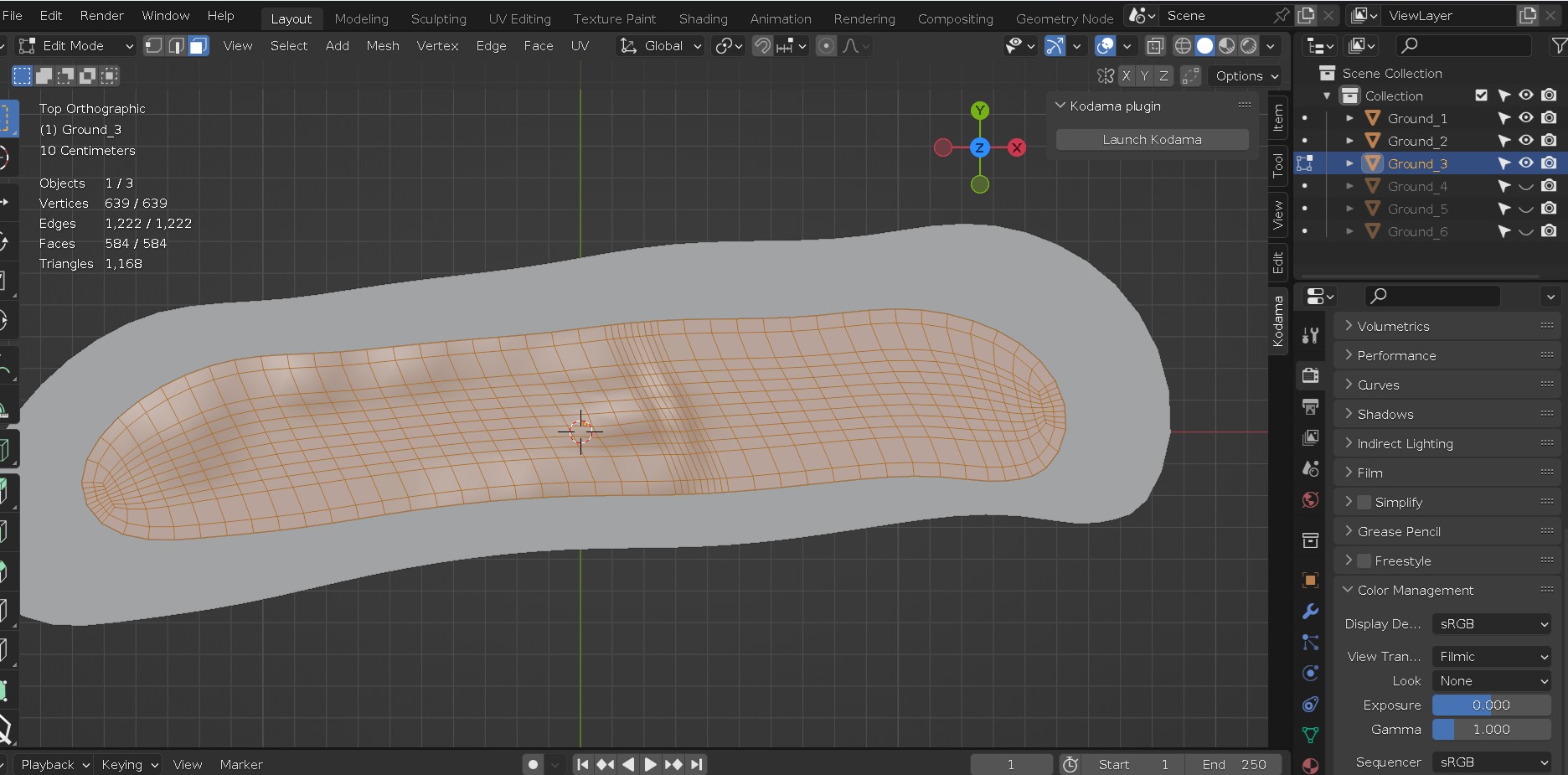 Terrain model with rocky moutain and green tree hill Low-poly 3D model_32