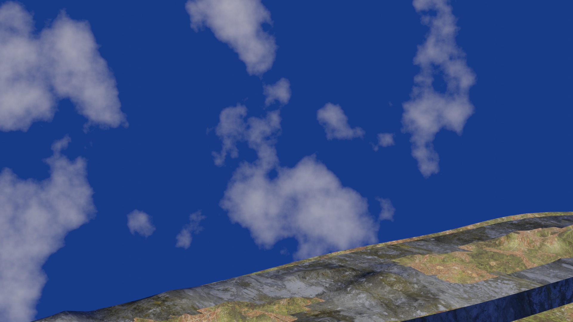 Terrain model with rocky moutain and green tree hill Low-poly 3D model_8