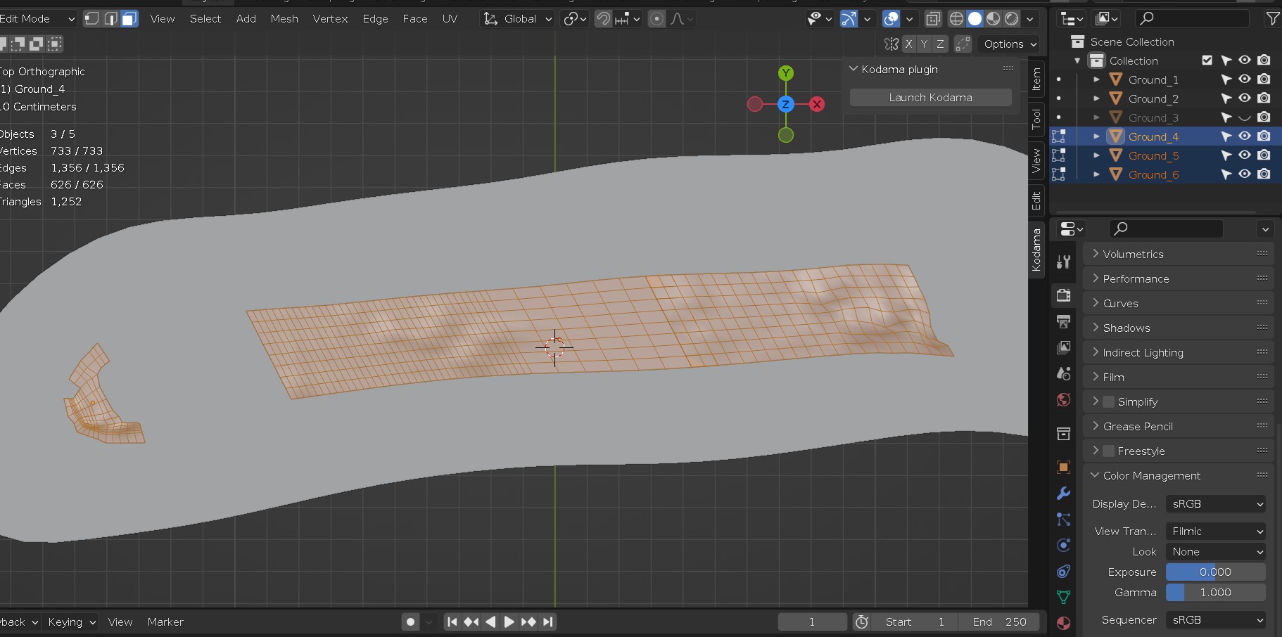 Terrain model with rocky moutain and green tree hill Low-poly 3D model_33