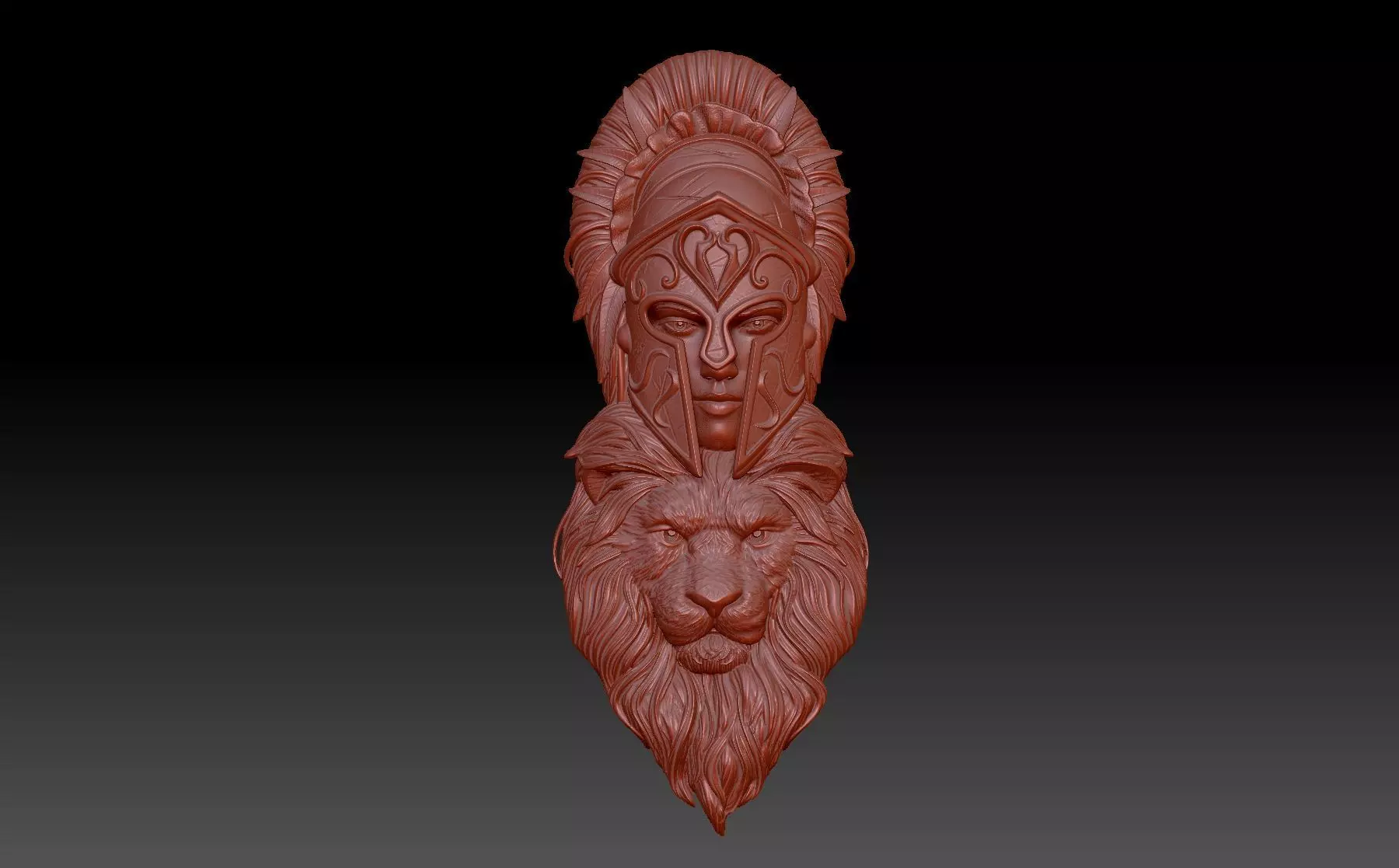 Lion girl 3D print model_0