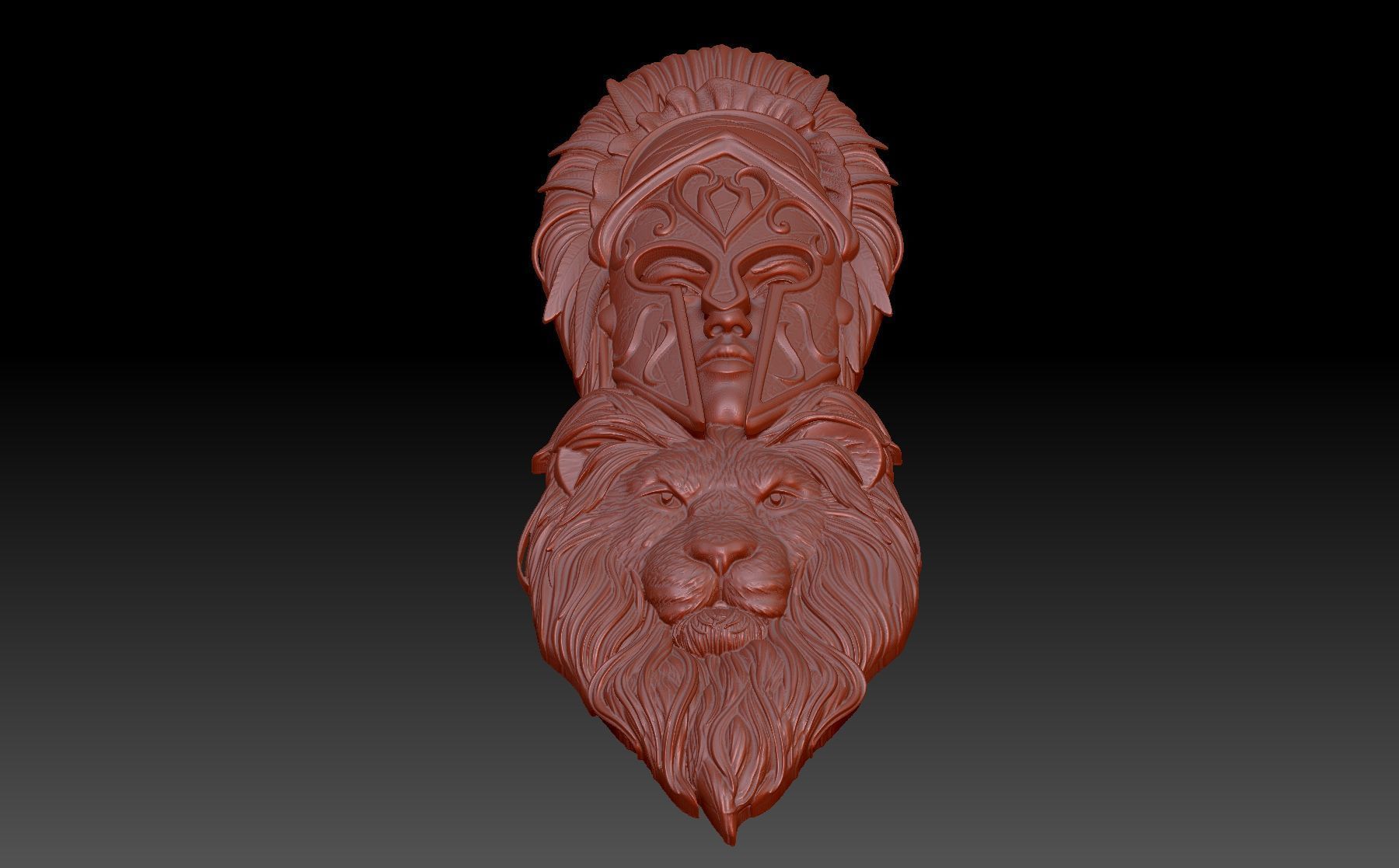 Lion girl 3D print model_3