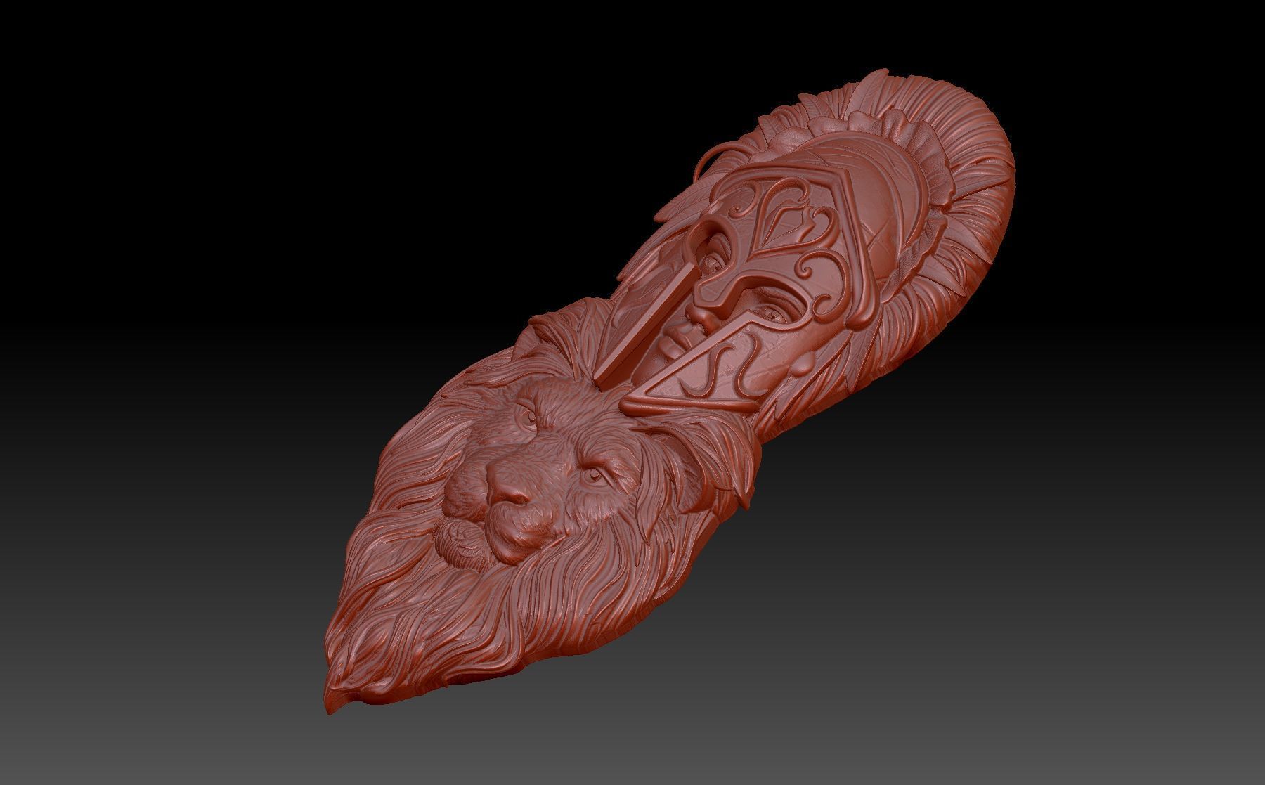 Lion girl 3D print model_4