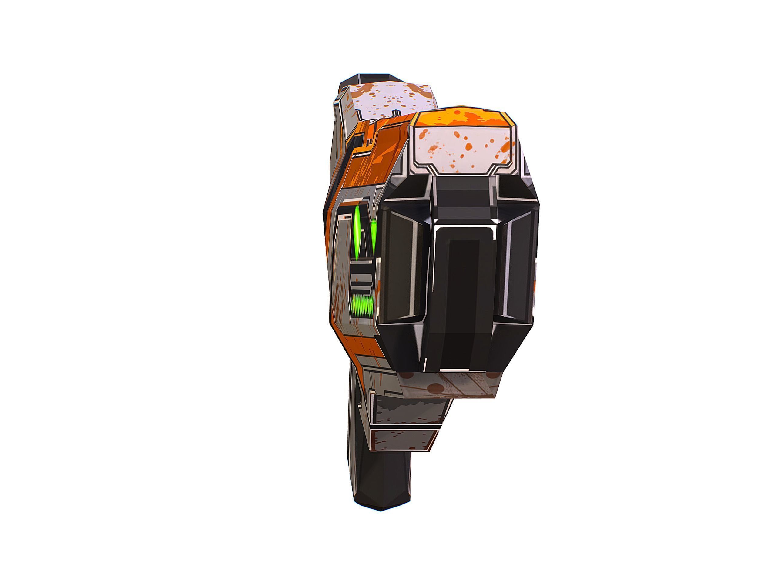 Cartoon Sci-Fi Cyborg Drone Heavy Machine Gunner Low-poly 3D model_30