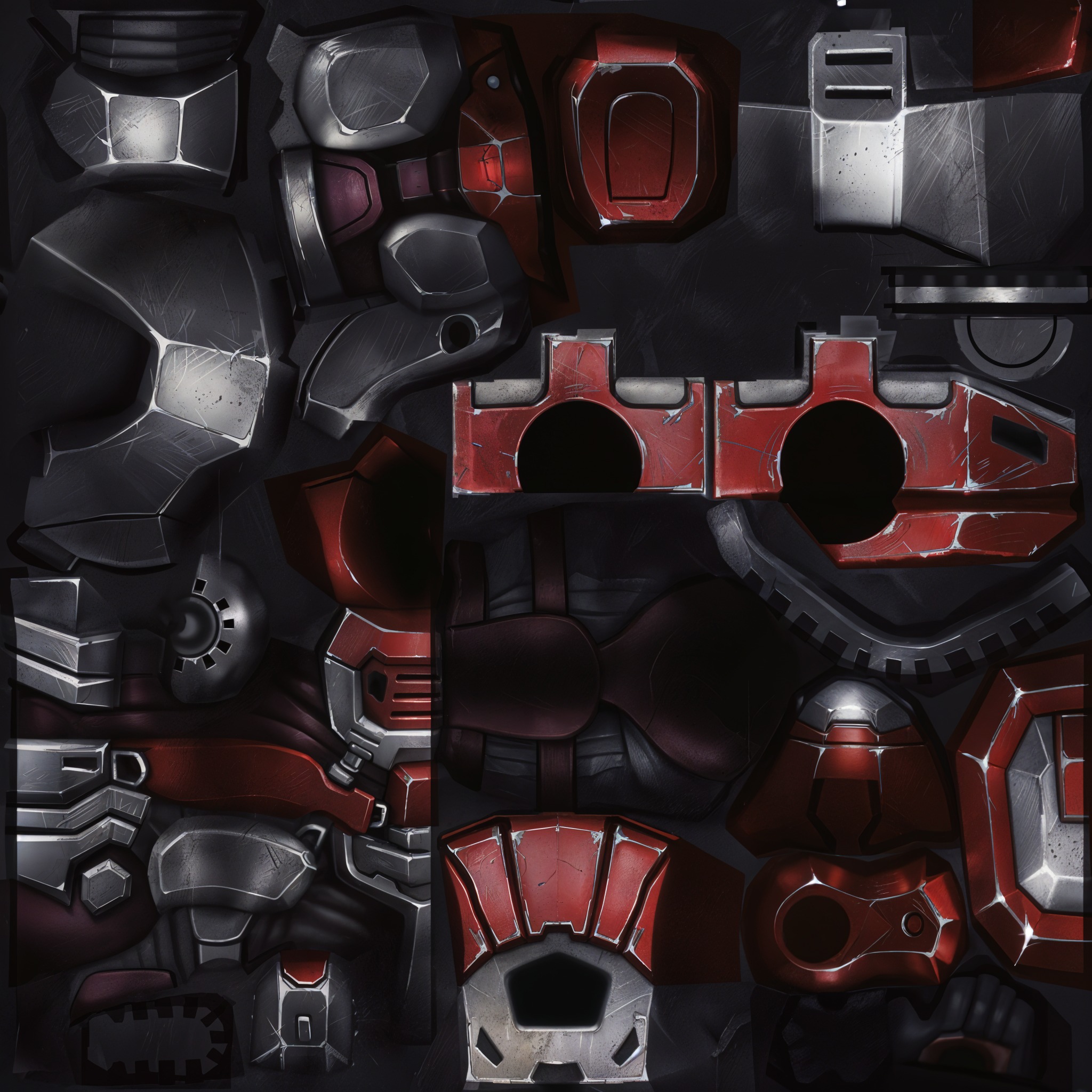 Cartoon Sci-Fi Cyborg Drone Heavy Machine Gunner Low-poly 3D model_1