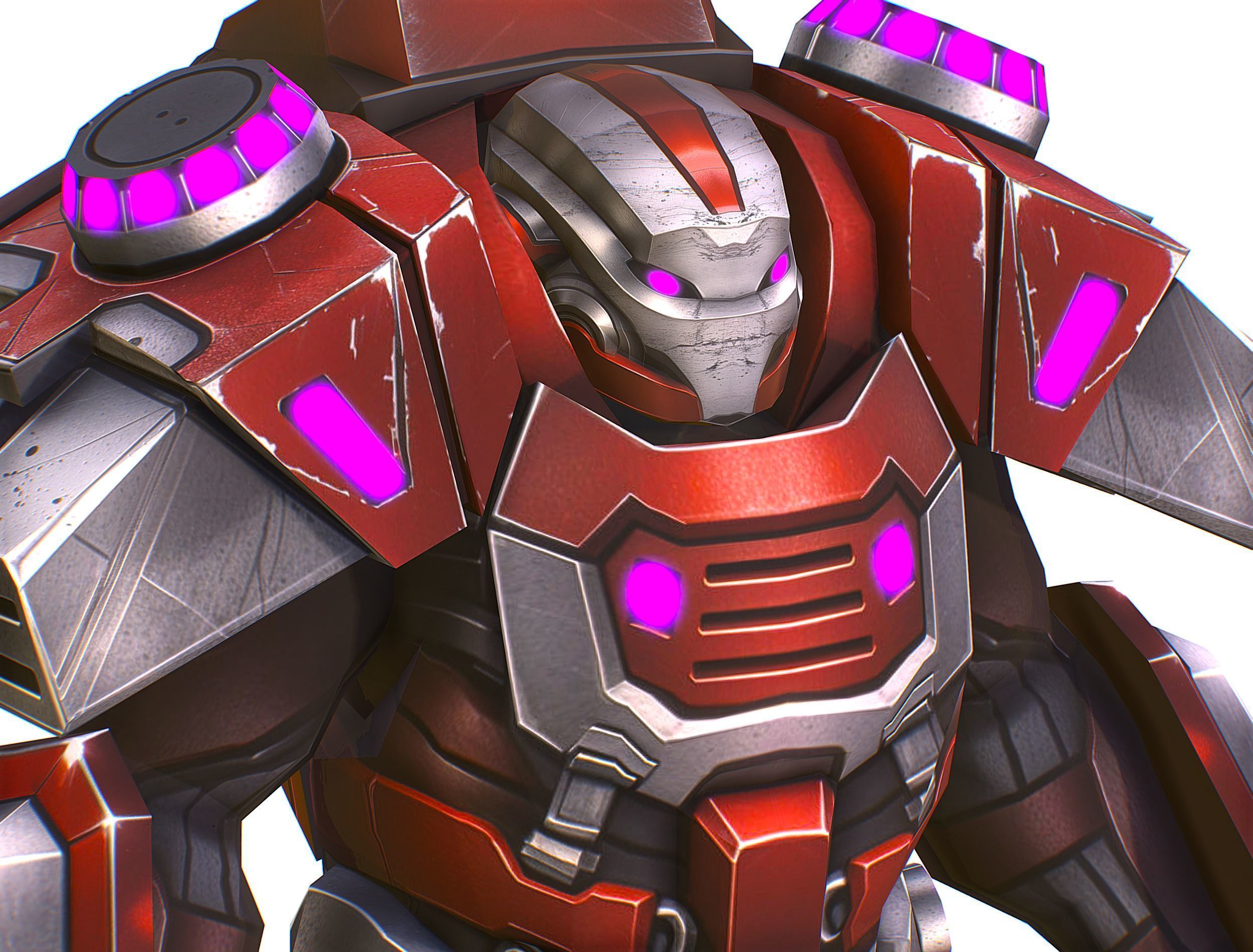 Cartoon Sci-Fi Cyborg Drone Heavy Machine Gunner Low-poly 3D model_50