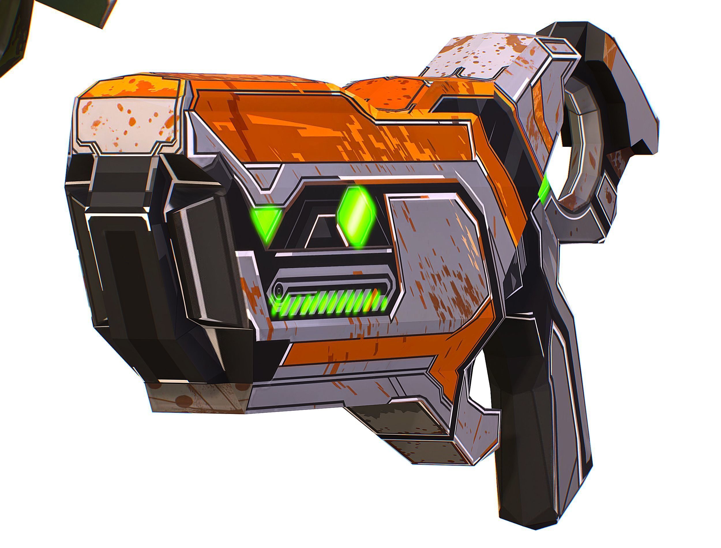 Cartoon Sci-Fi Cyborg Drone Heavy Machine Gunner Low-poly 3D model_32