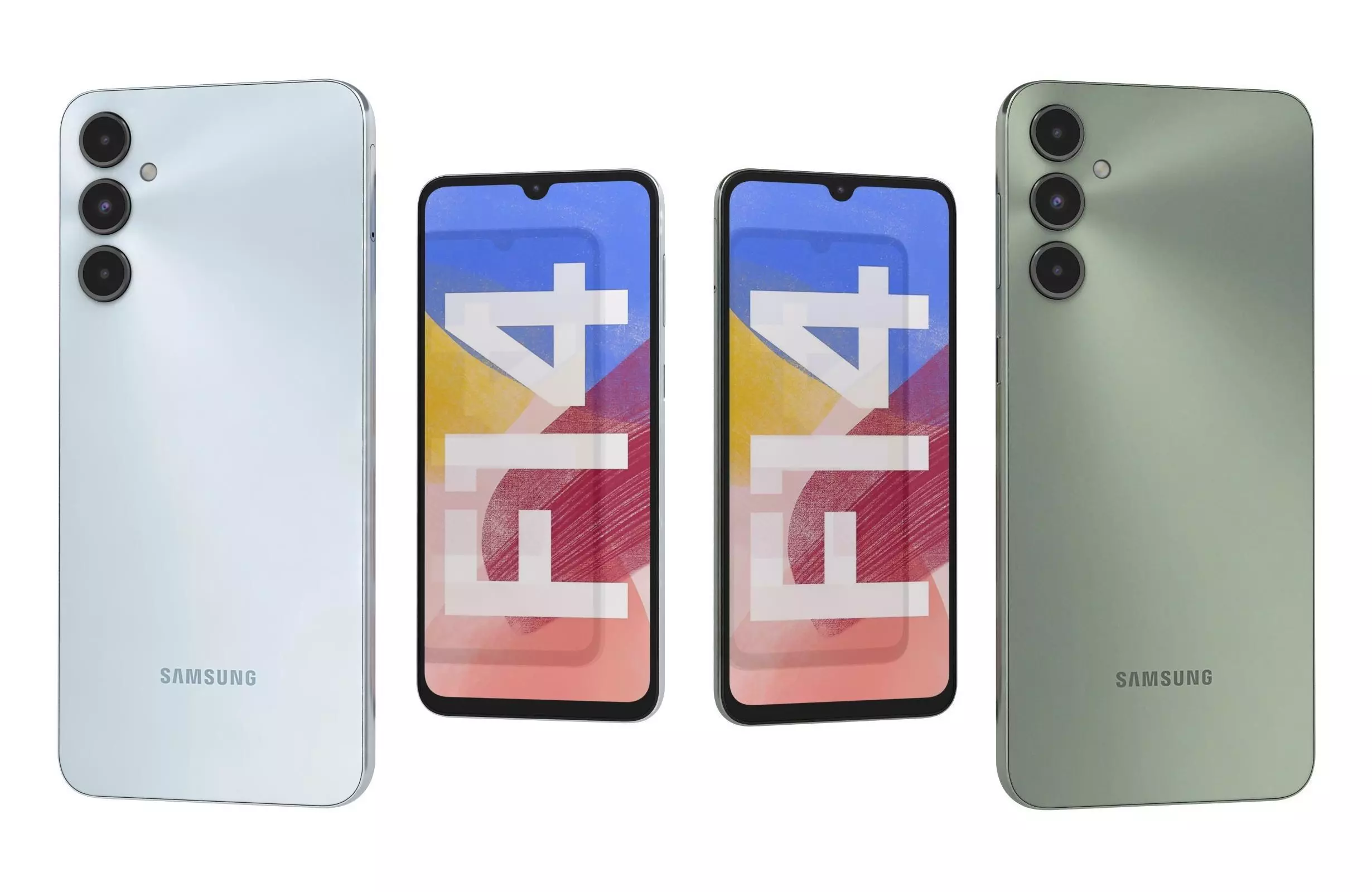 Samsung Galaxy F14 4G Green And Silver 3D model_0