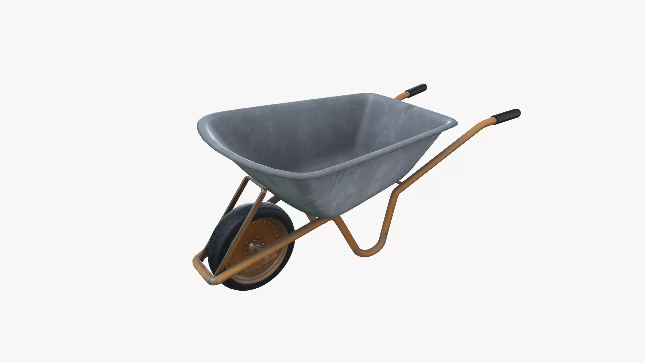 Wheel barrow Garden Cart Construction Material cart Low-poly 3D model